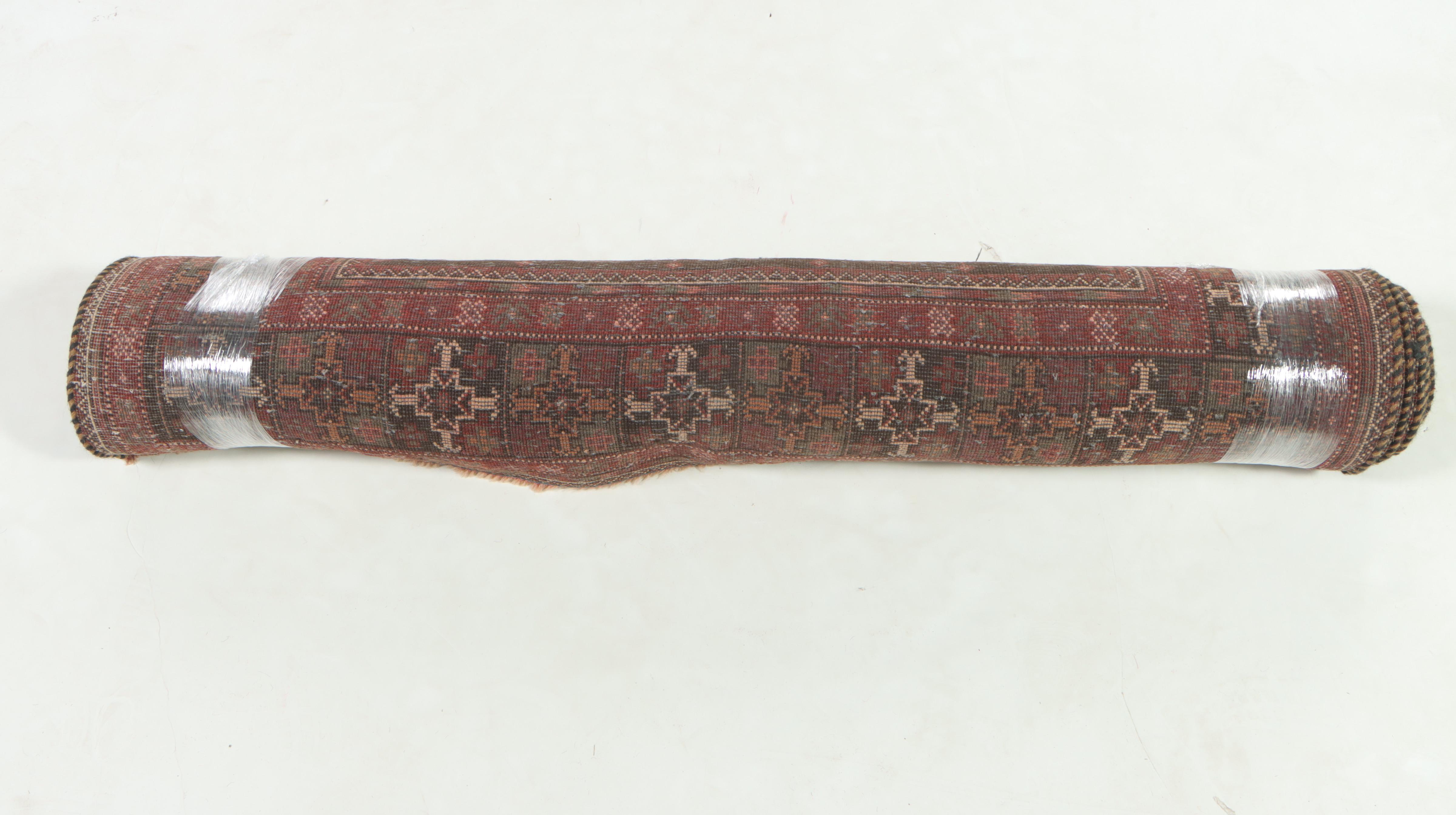 3'11 x 9'1 Hand-Knotted Afghan Turkmen Long Rug