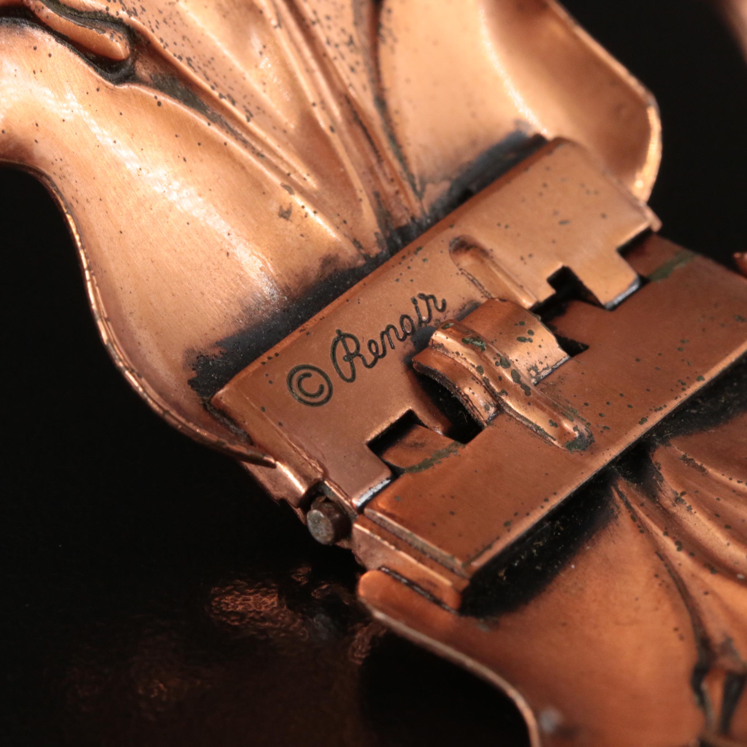 1950s Renoir Copper Foliate Clamper