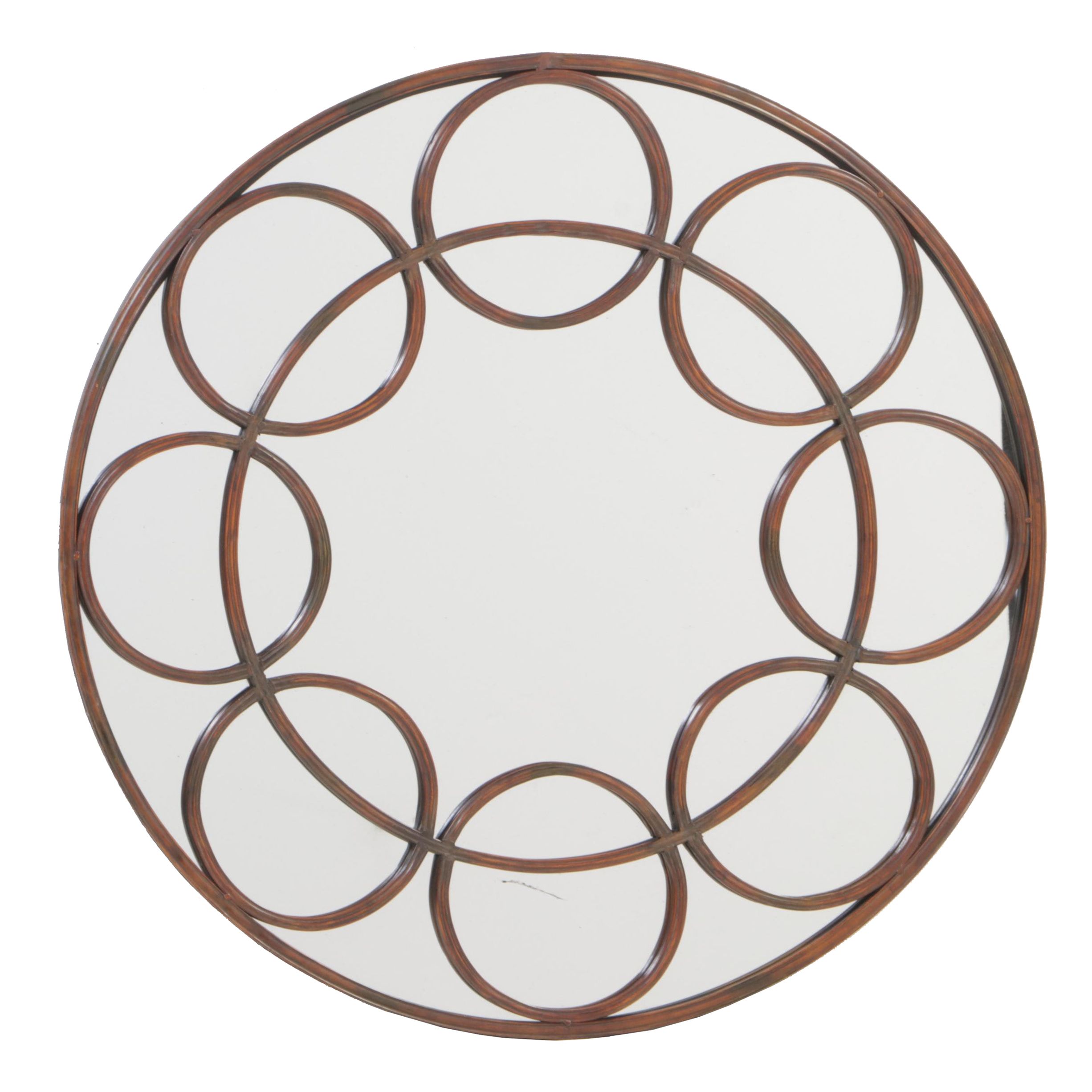 Modernist Style Patinated Metal Mirror