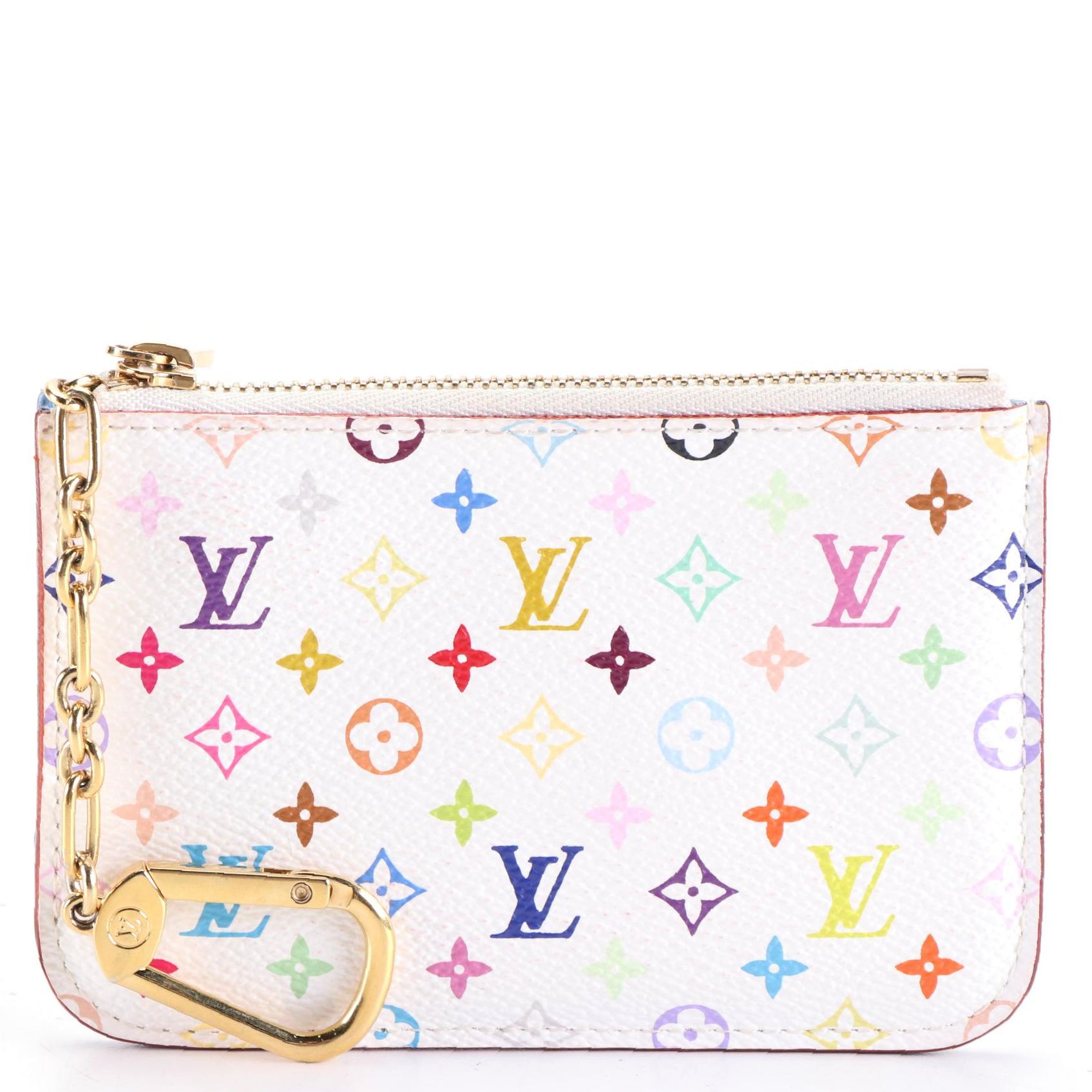 Louis Vuitton x Murakami Pochette Clés in White Multicolore Monogram Canvas