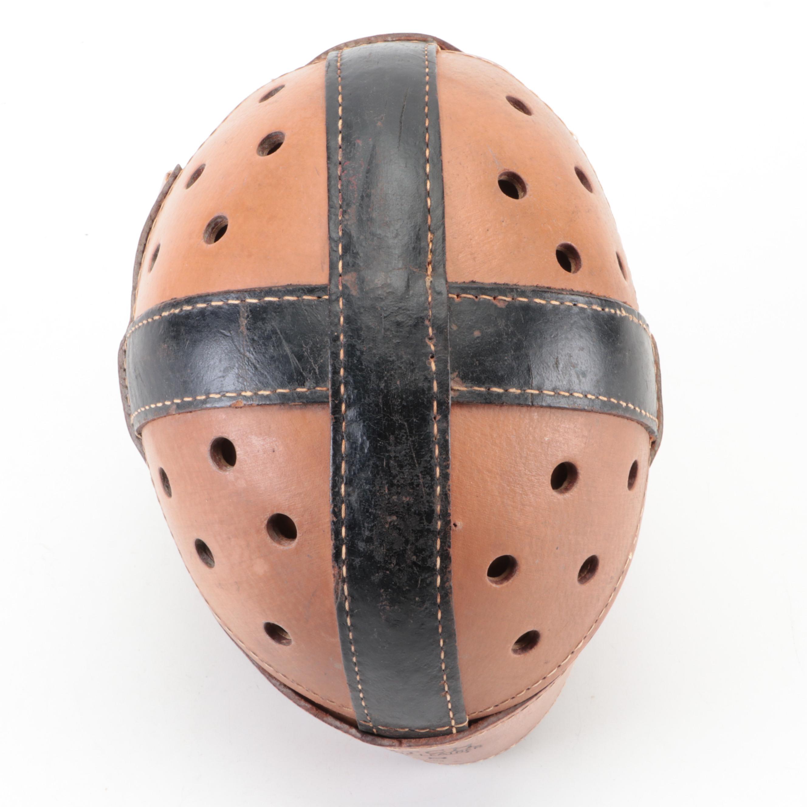 Hutch H-8 Size Medium Leather Football Helmet, Early to Mid-20th Century