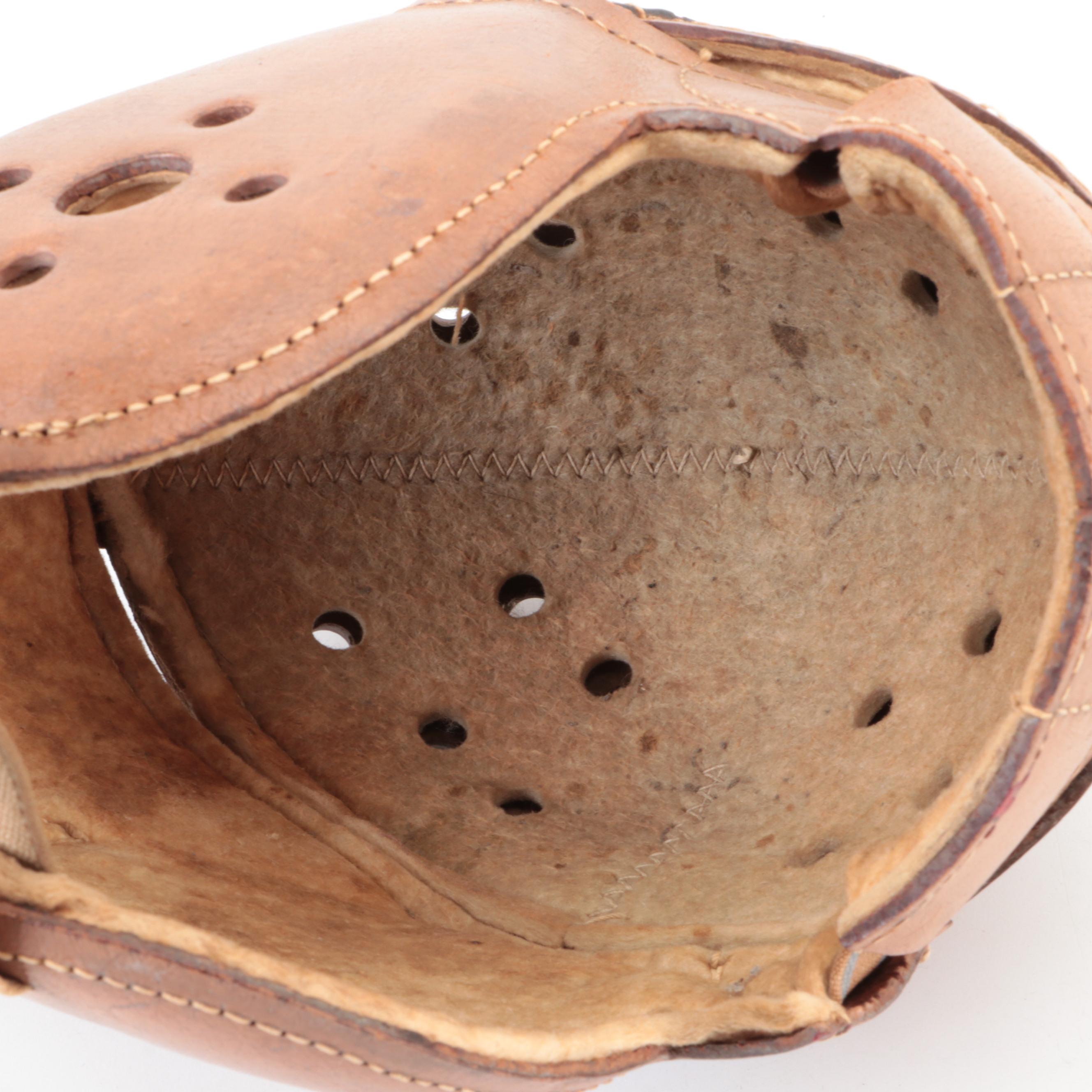 Hutch H-8 Size Medium Leather Football Helmet, Early to Mid-20th Century
