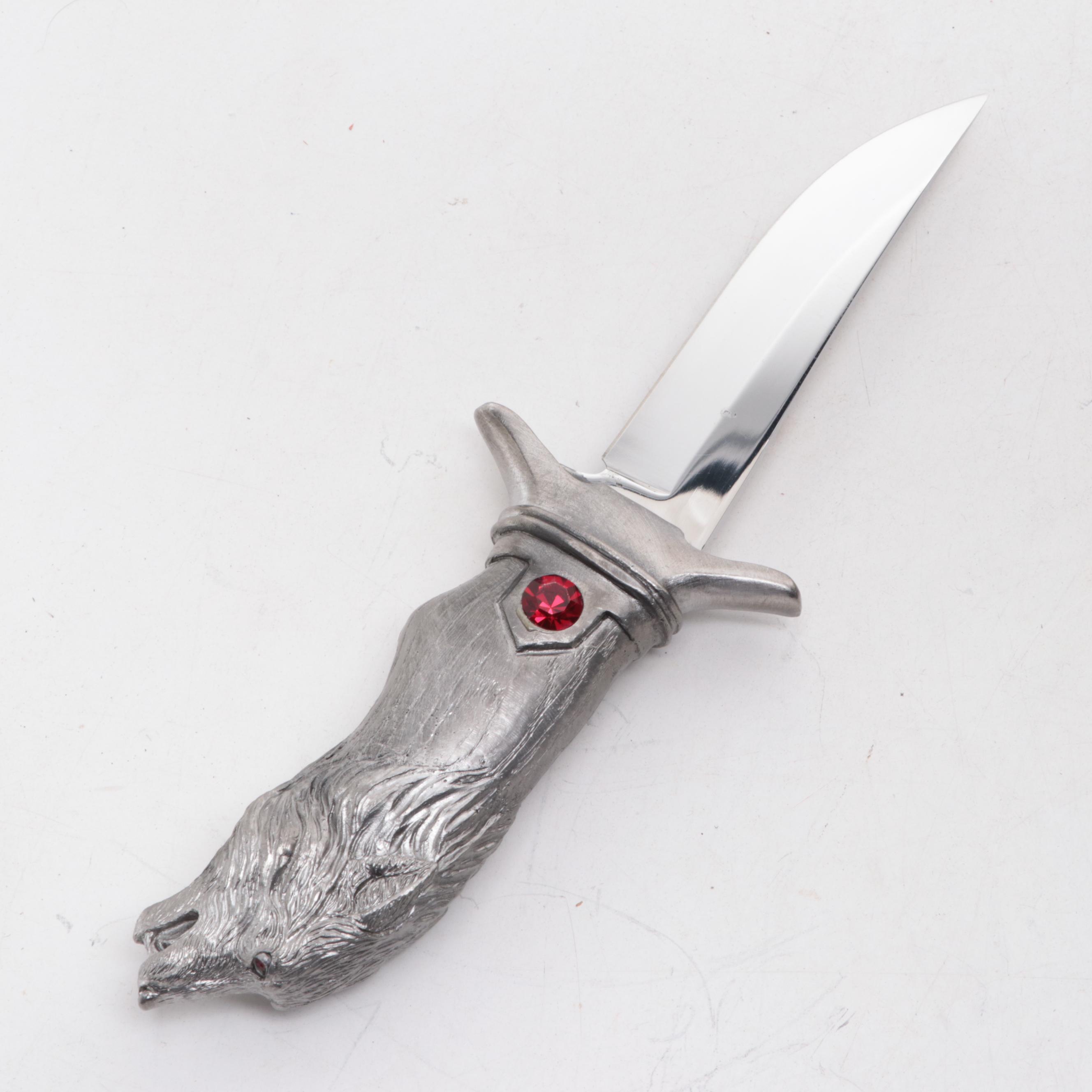 Michael Ricker Limited Edition Wolf Handle Knife in Presentation Case, 1997