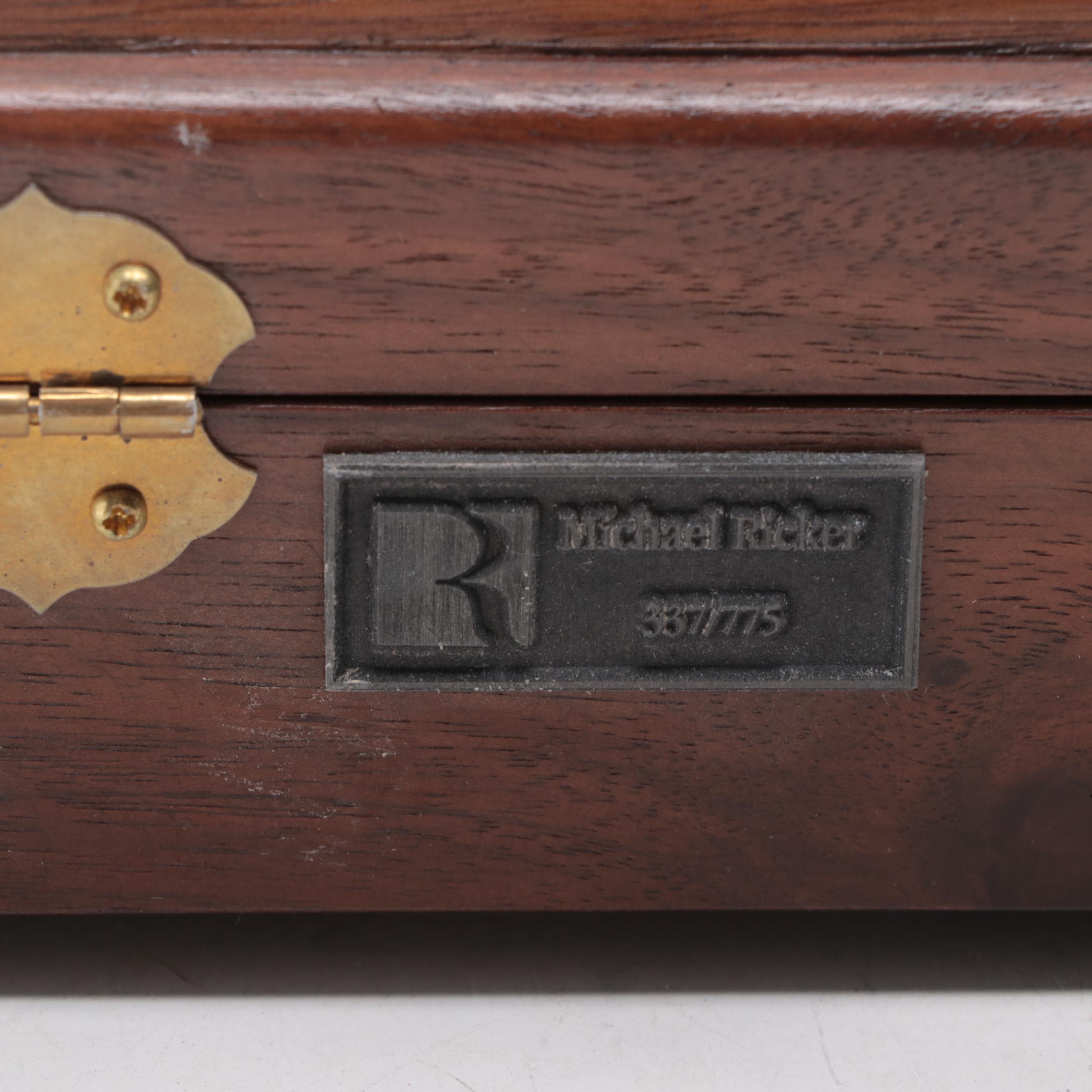 Michael Ricker Limited Edition Wolf Handle Knife in Presentation Case, 1997
