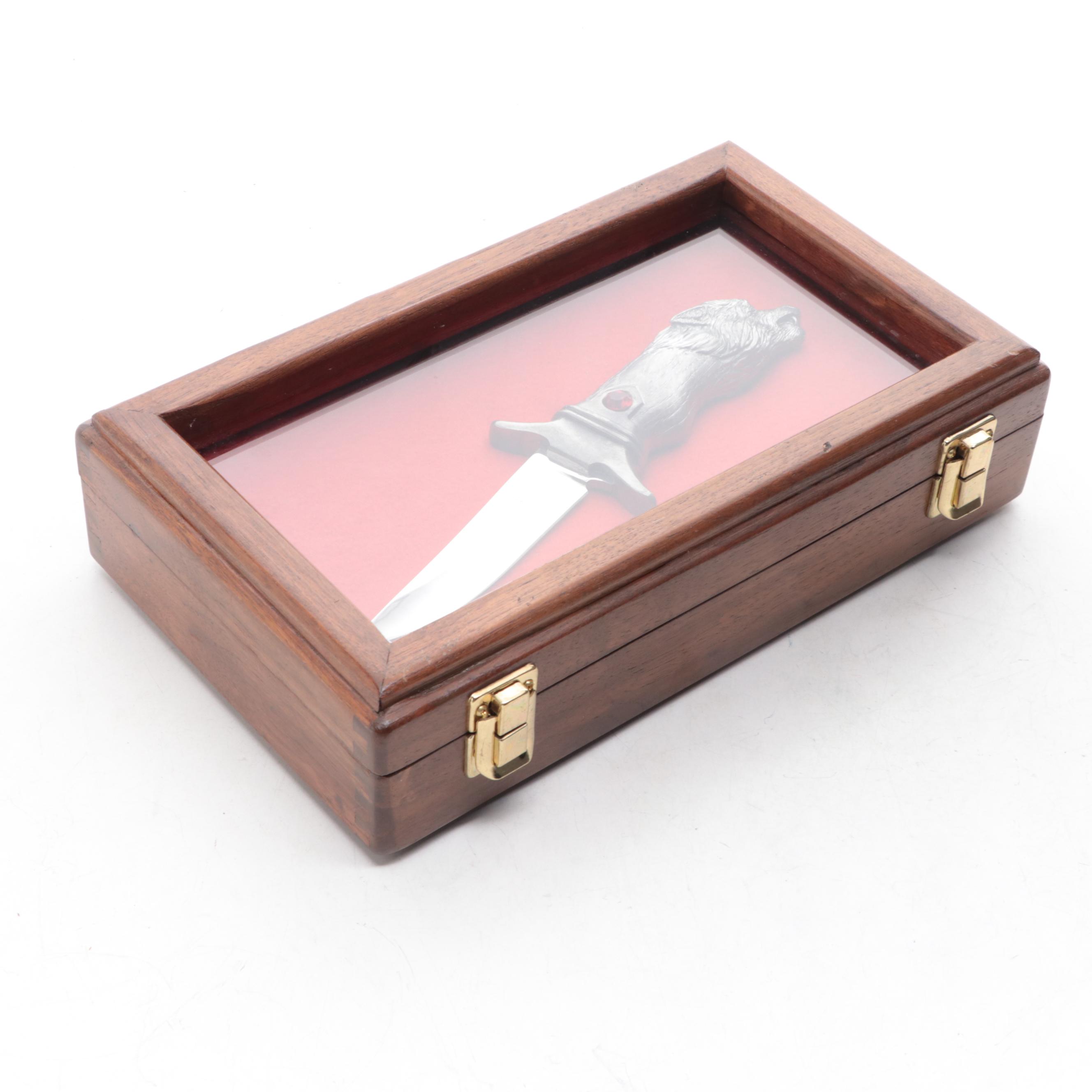 Michael Ricker Limited Edition Wolf Handle Knife in Presentation Case, 1997