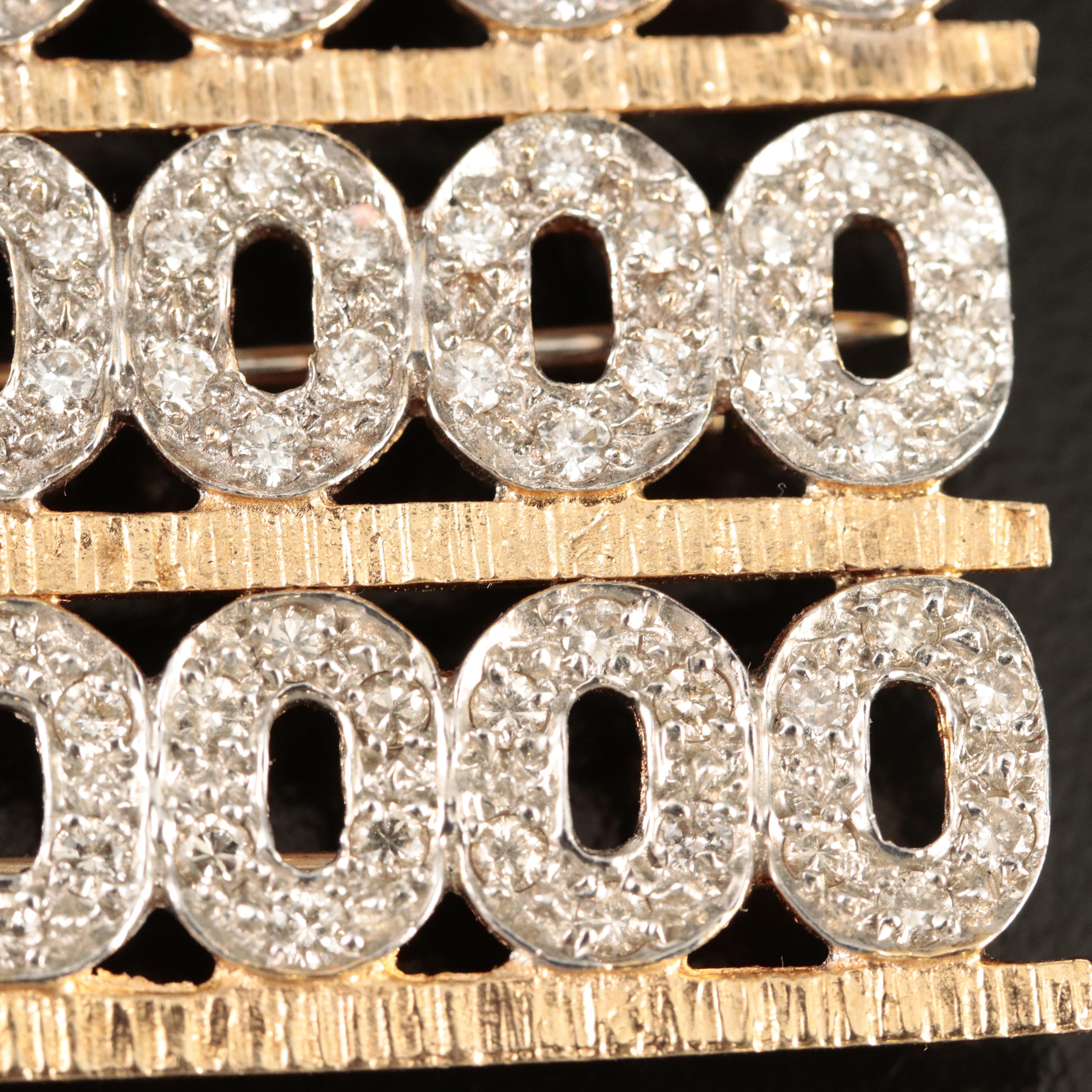 14K 1.08 CTW Diamond Commemorative Brooch