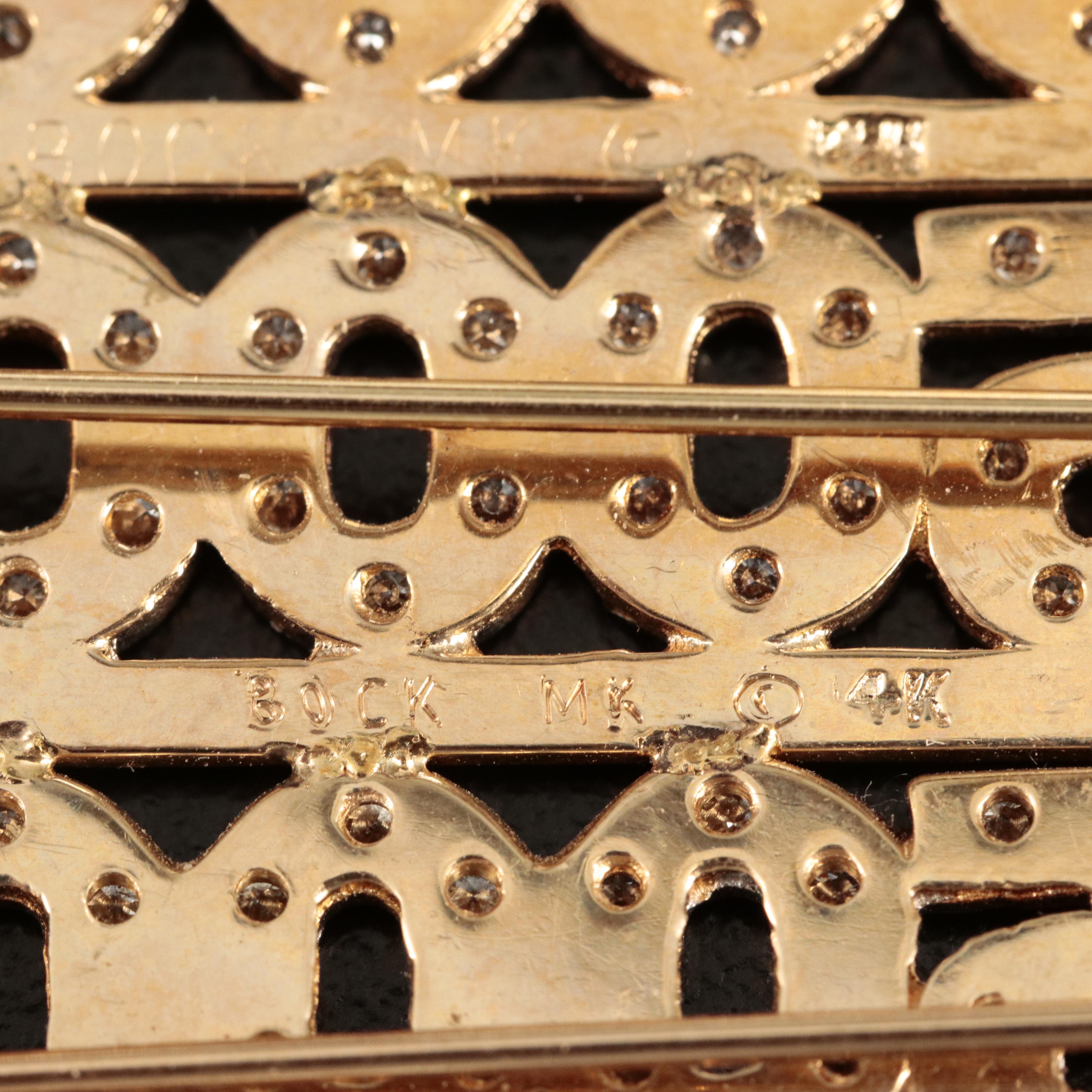 14K 1.08 CTW Diamond Commemorative Brooch