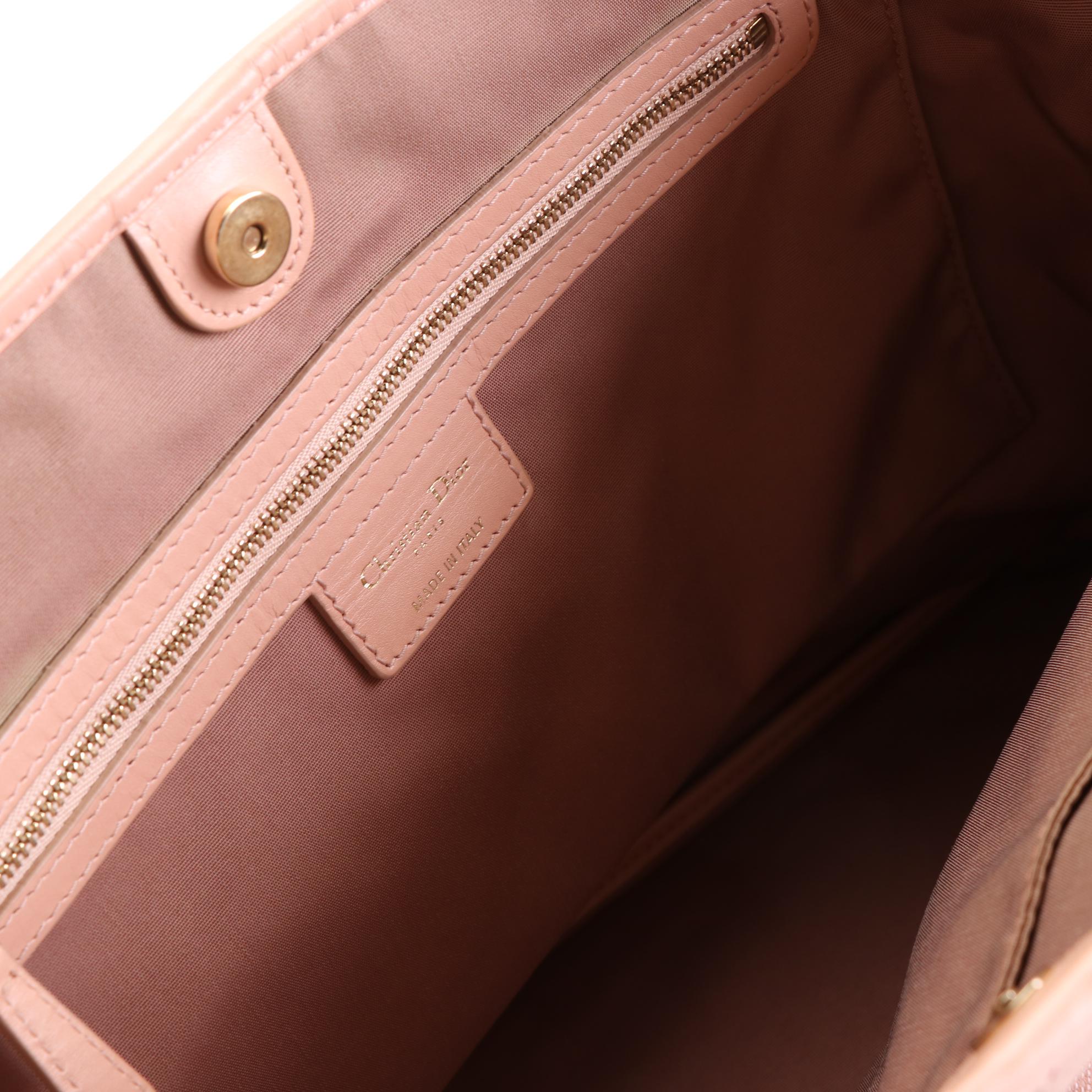 Christian Dior Lady Dior Tote in Coated Canvas and Leather