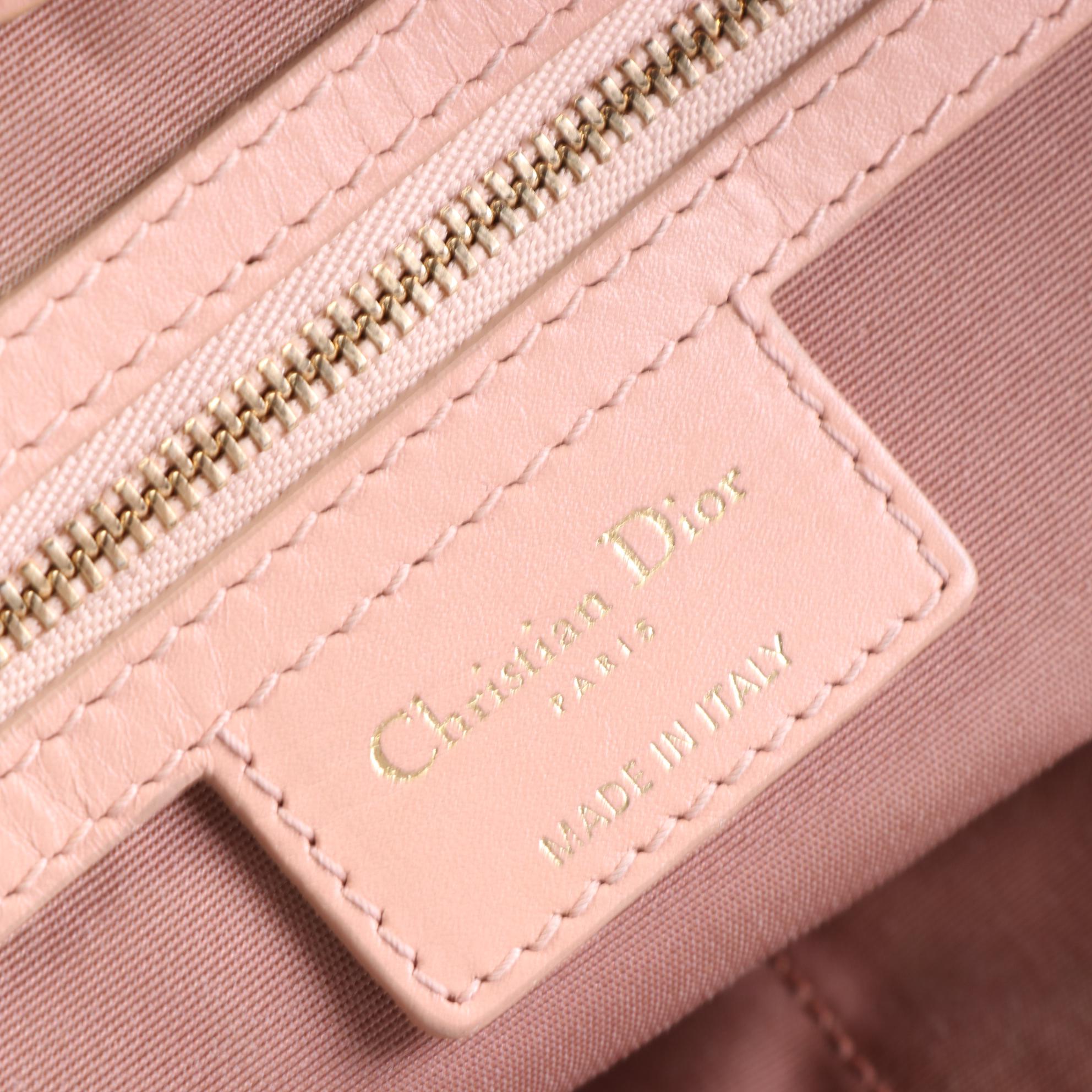 Christian Dior Lady Dior Tote in Coated Canvas and Leather