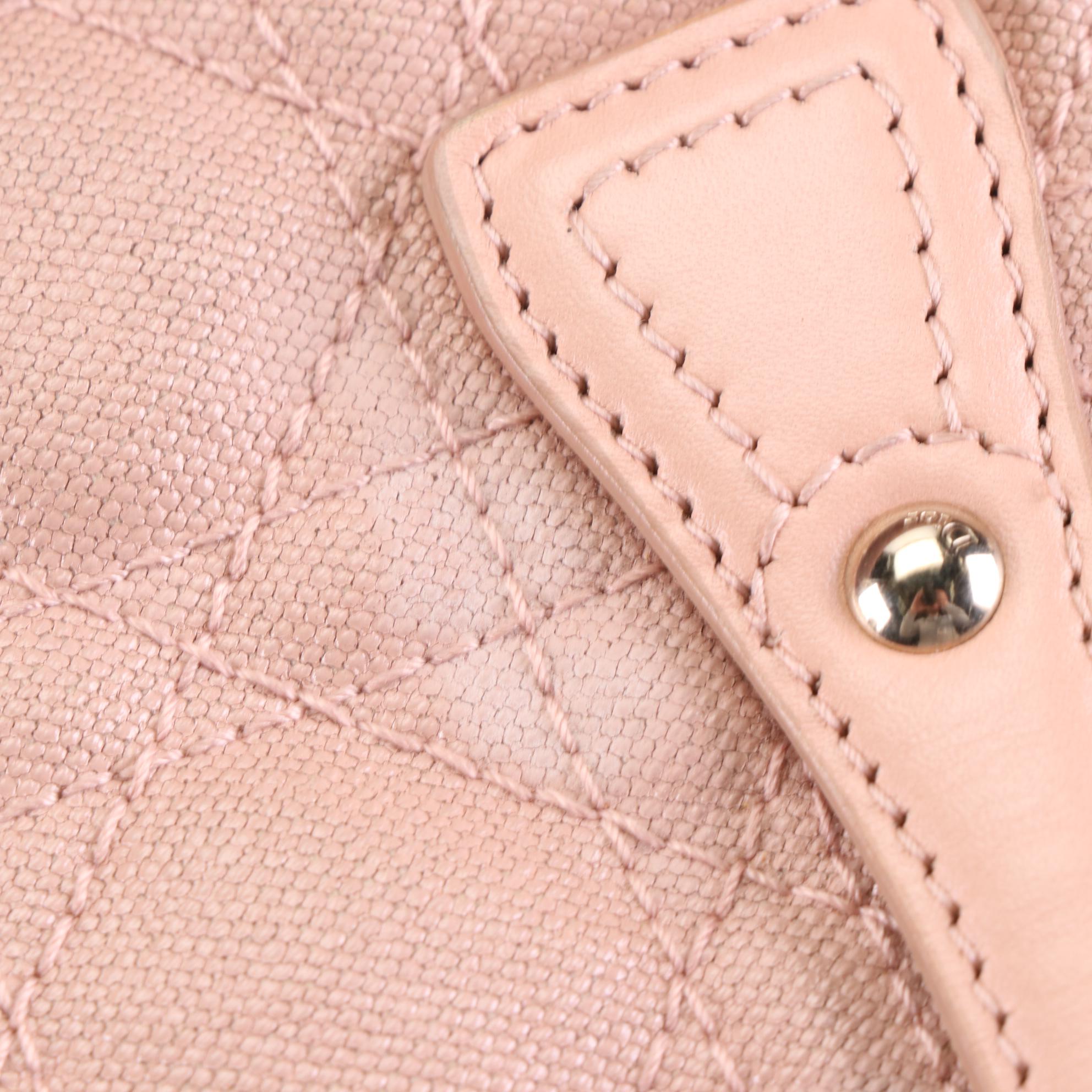 Christian Dior Lady Dior Tote in Coated Canvas and Leather