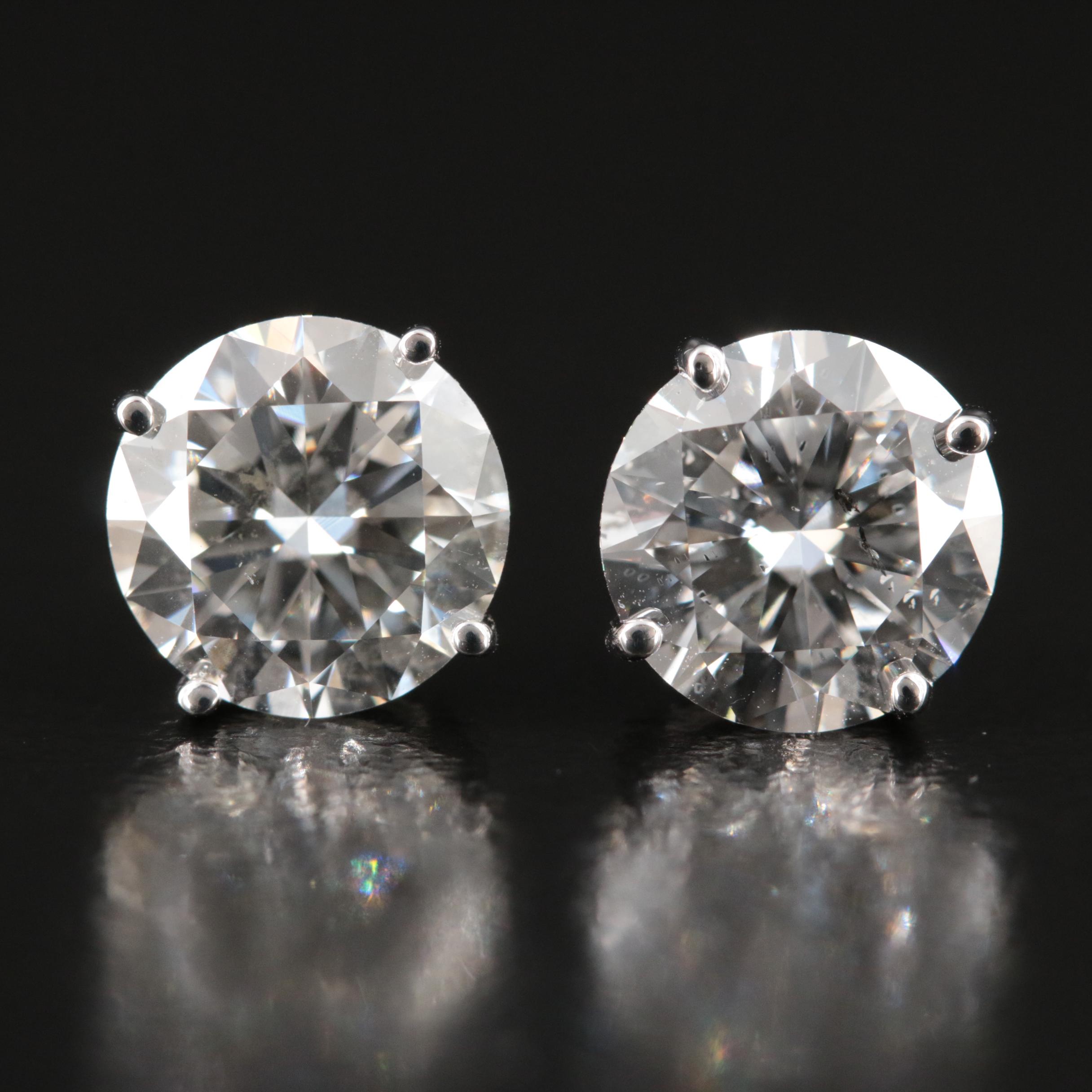 Platinum 3.03 CTW Lab Grown Stud Earrings