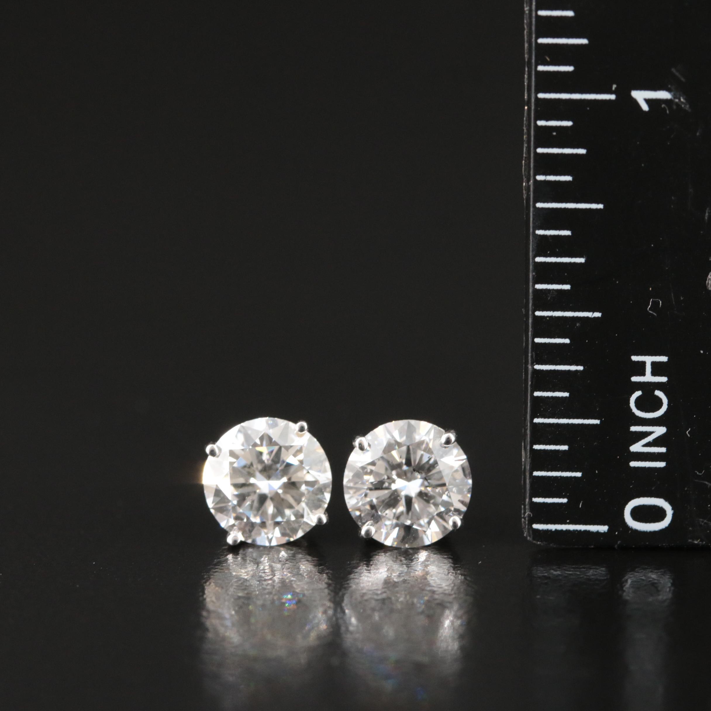 Platinum 3.03 CTW Lab Grown Stud Earrings