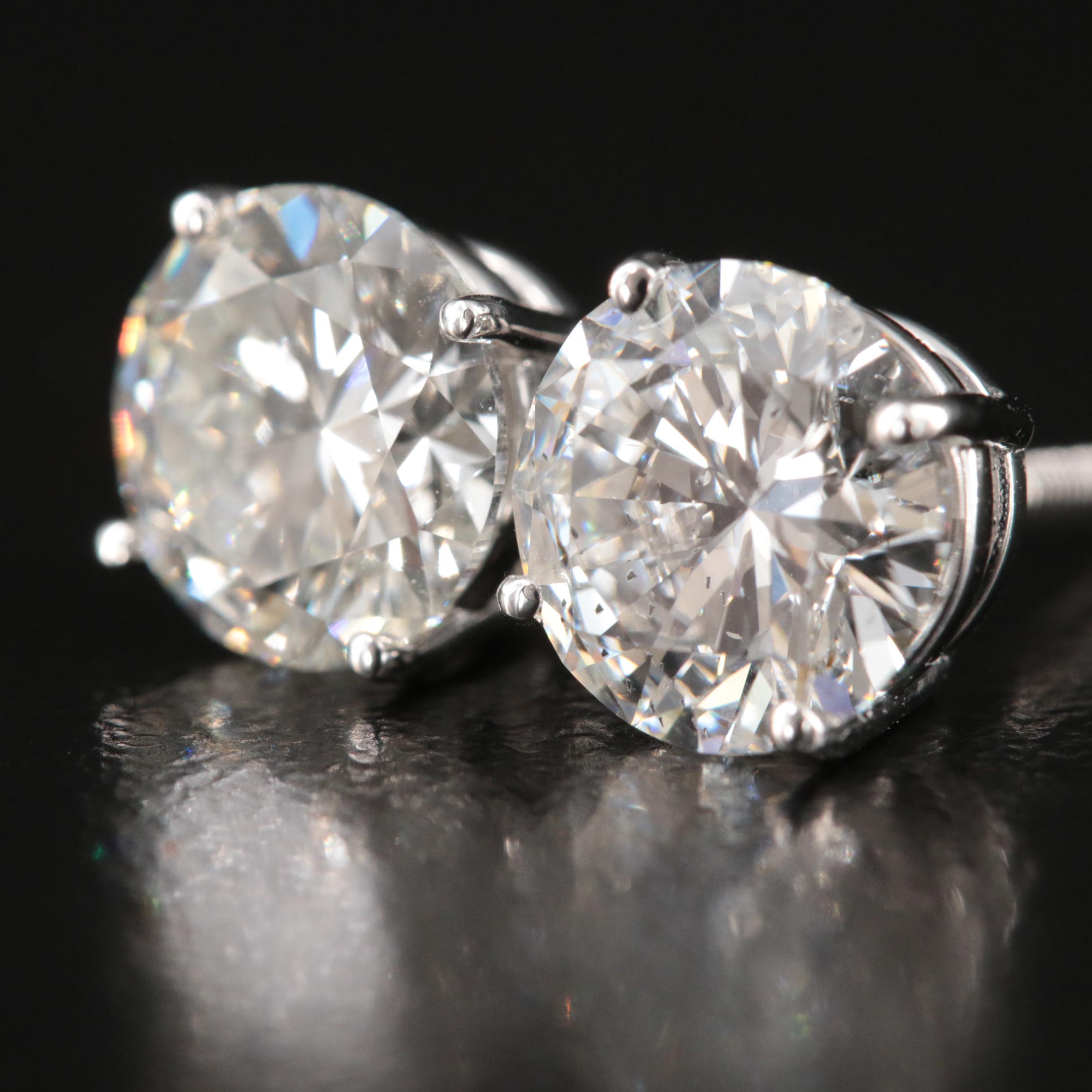 Platinum 3.03 CTW Lab Grown Stud Earrings