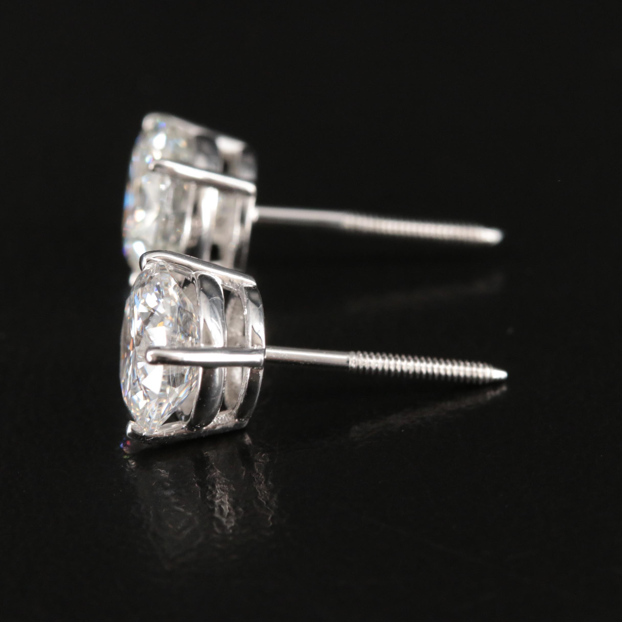 Platinum 3.03 CTW Lab Grown Stud Earrings
