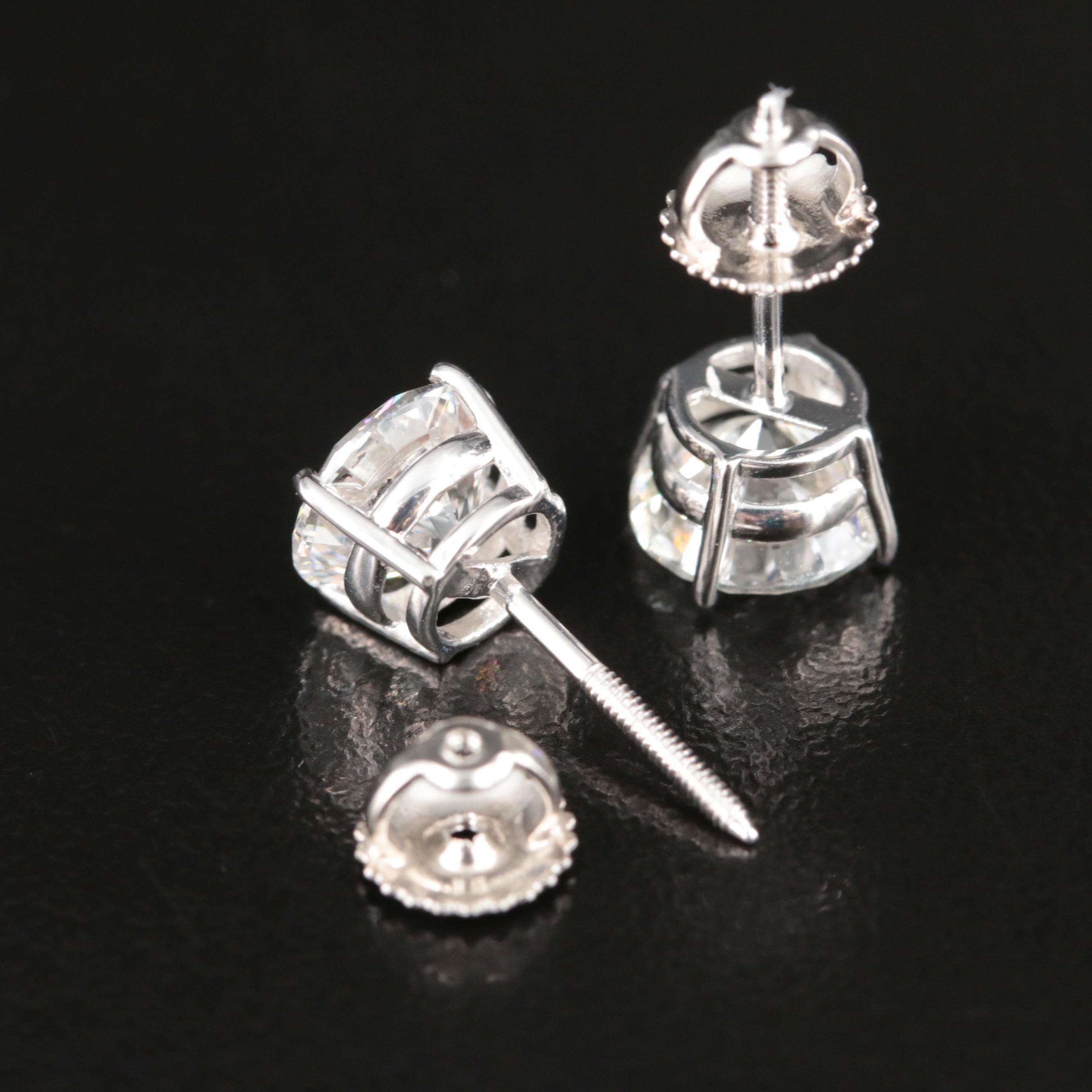 Platinum 3.03 CTW Lab Grown Stud Earrings