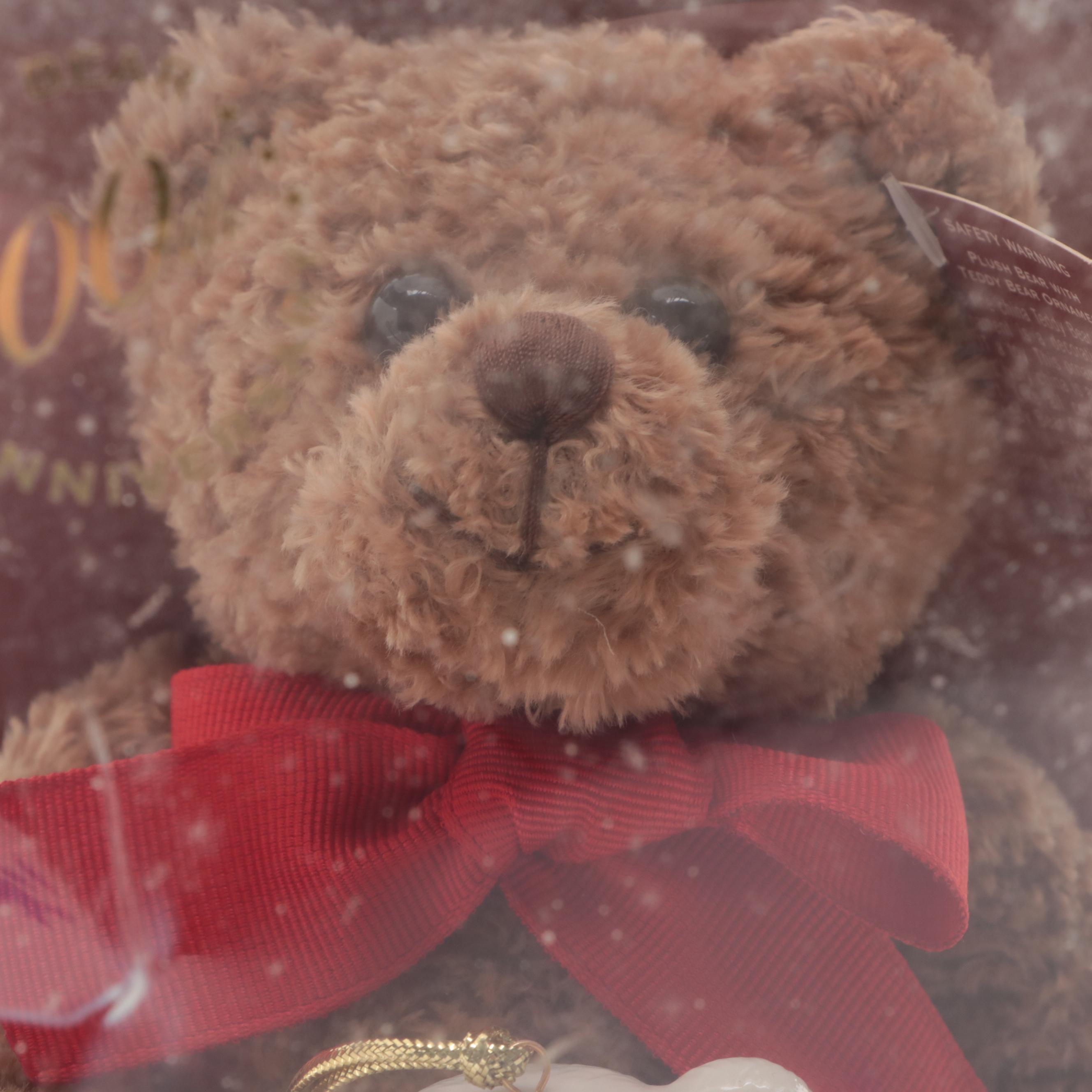 Lenox "American Bear" Bone China Teddy Ornament and Plush Bear