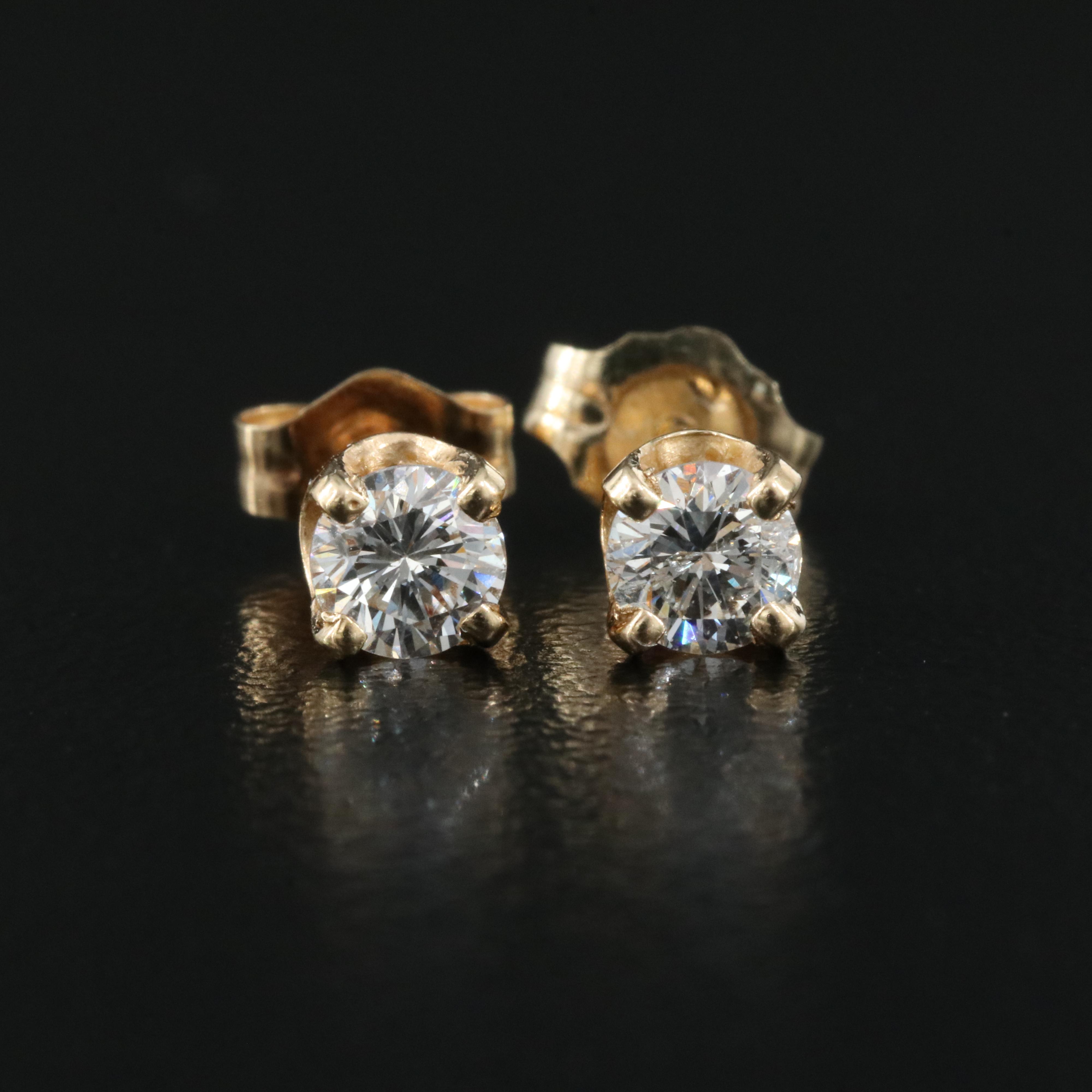 14K 0.37 CT Diamond Necklace and 0.46 CTW Diamond Stud Earrings