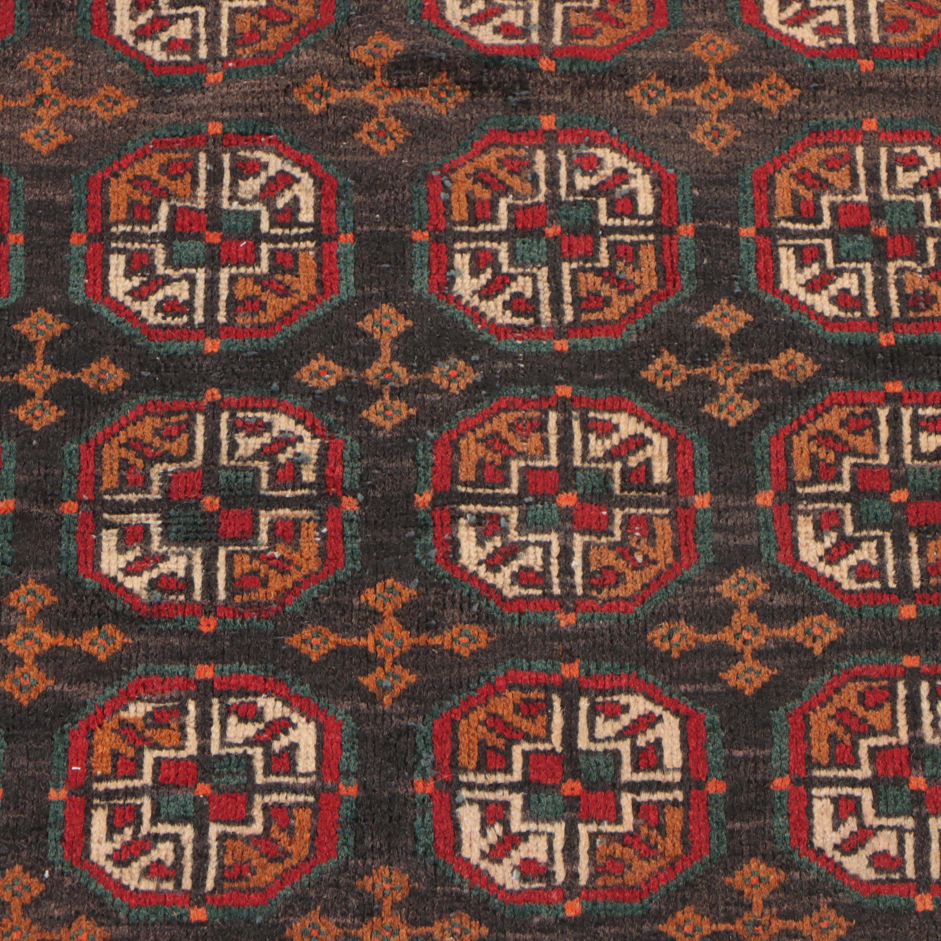 4' x 9'5 Hand-Knotted Afghan Turkmen Long Rug