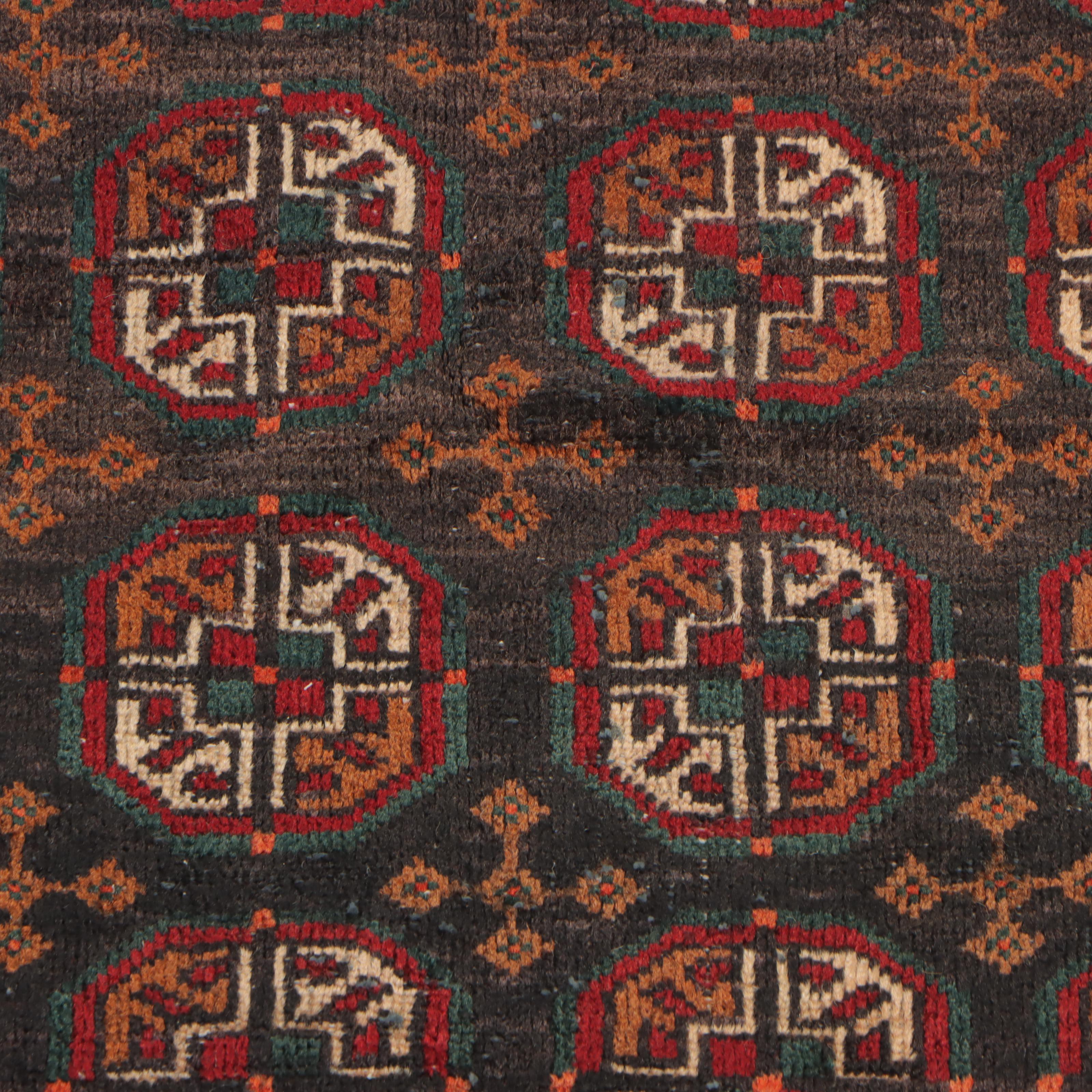 4' x 9'5 Hand-Knotted Afghan Turkmen Long Rug