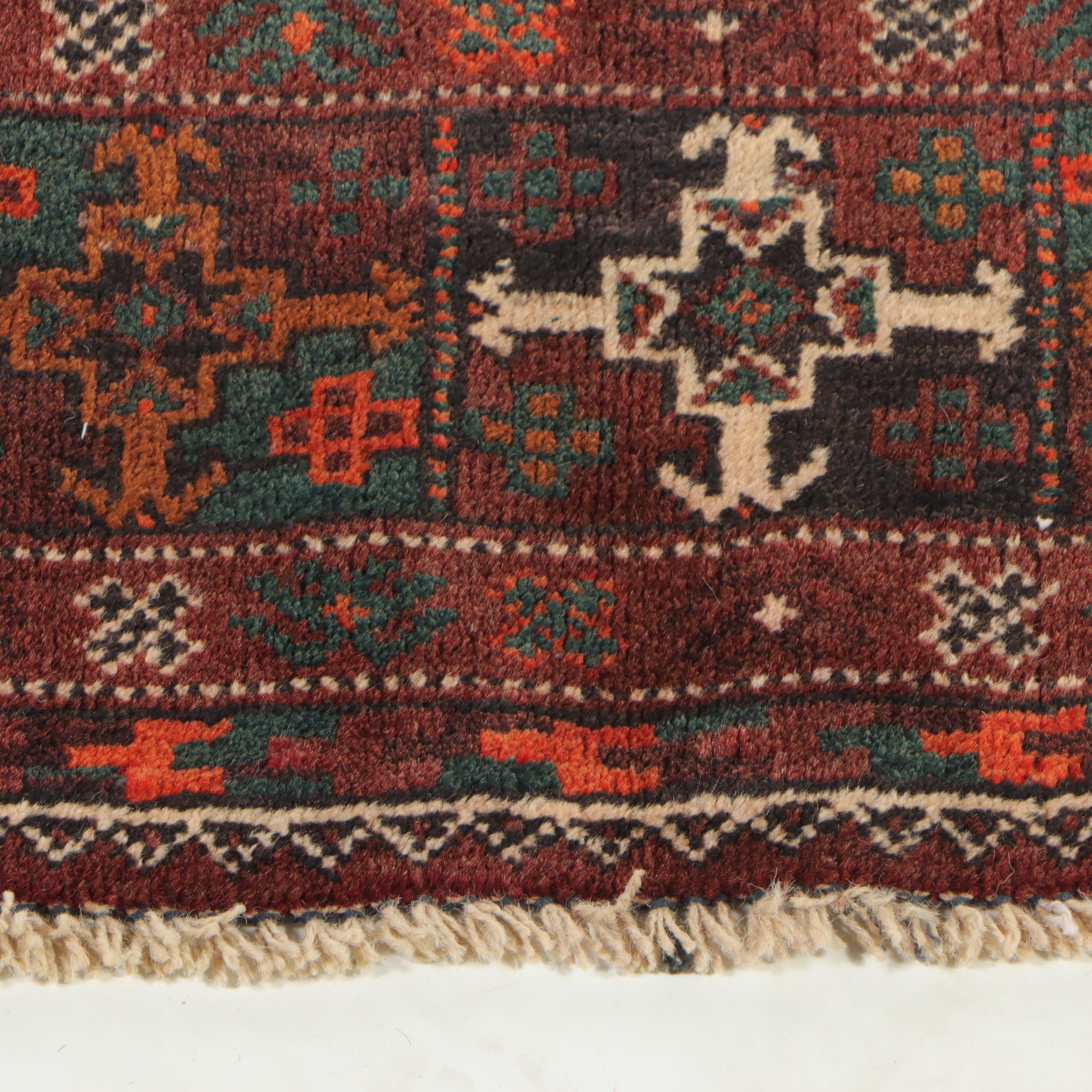 4' x 9'5 Hand-Knotted Afghan Turkmen Long Rug