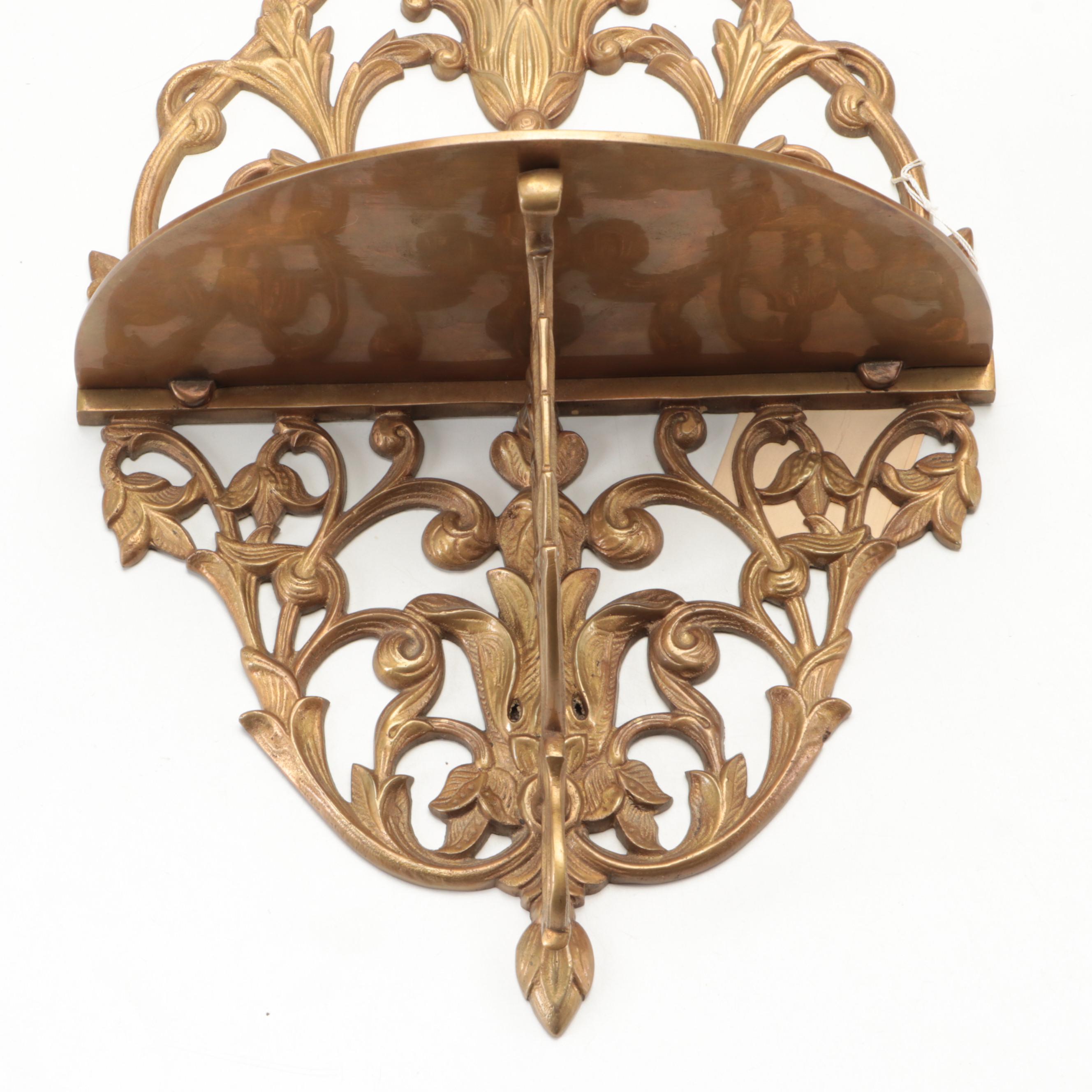 Rococo Style Cast Brass Wall Shelf