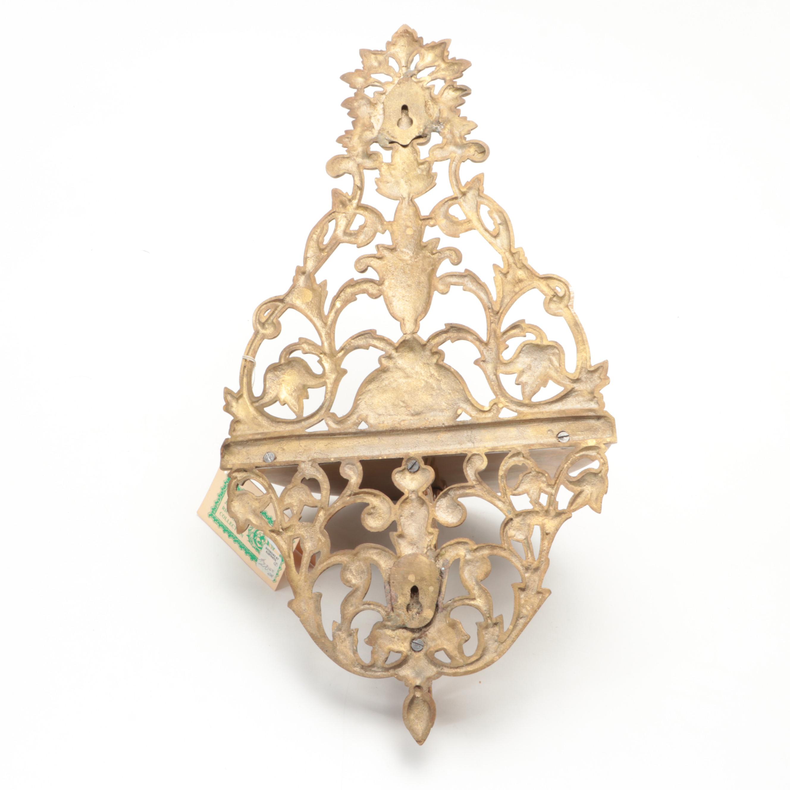Rococo Style Cast Brass Wall Shelf