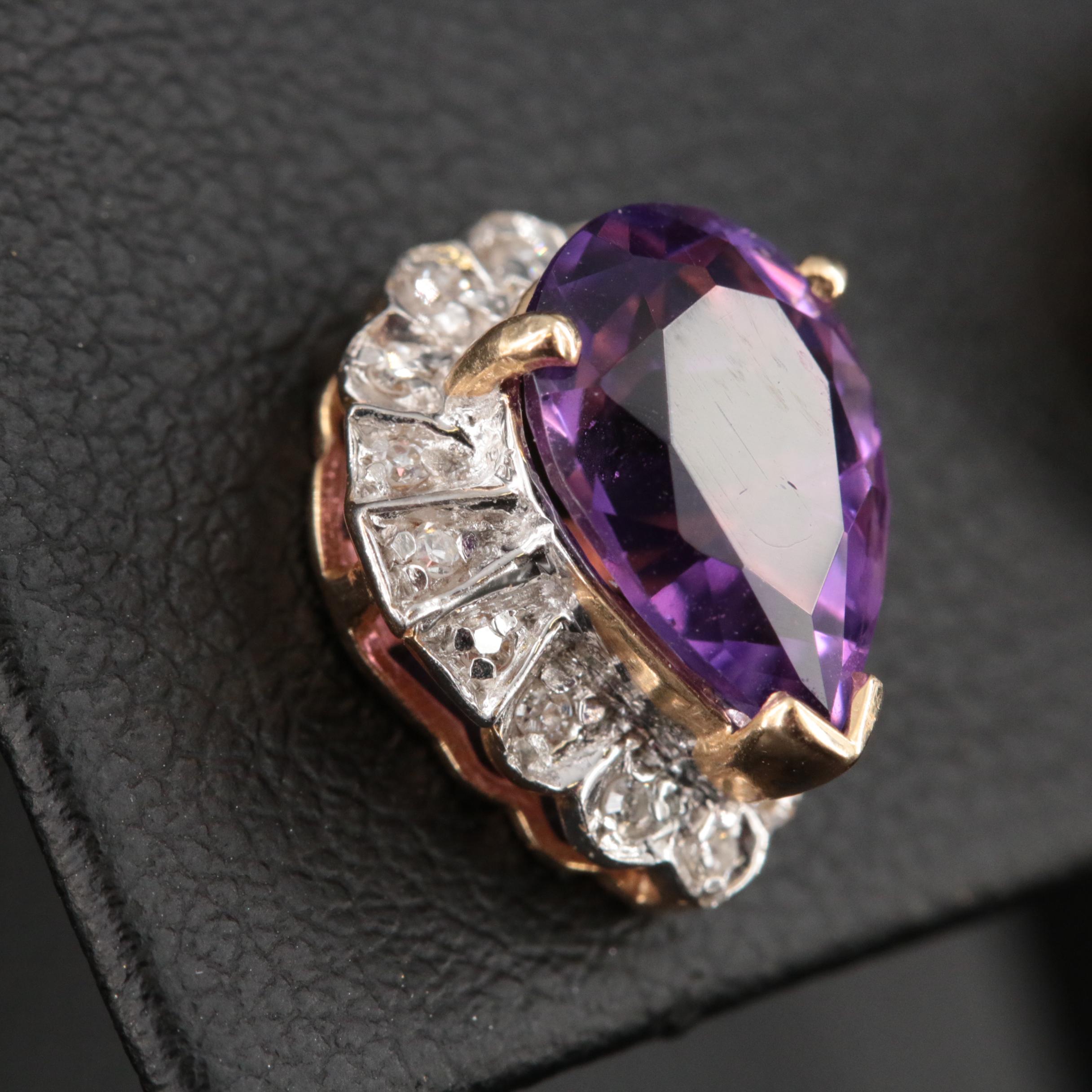 14K Amethyst and 0.16 CTW Diamond Earrings