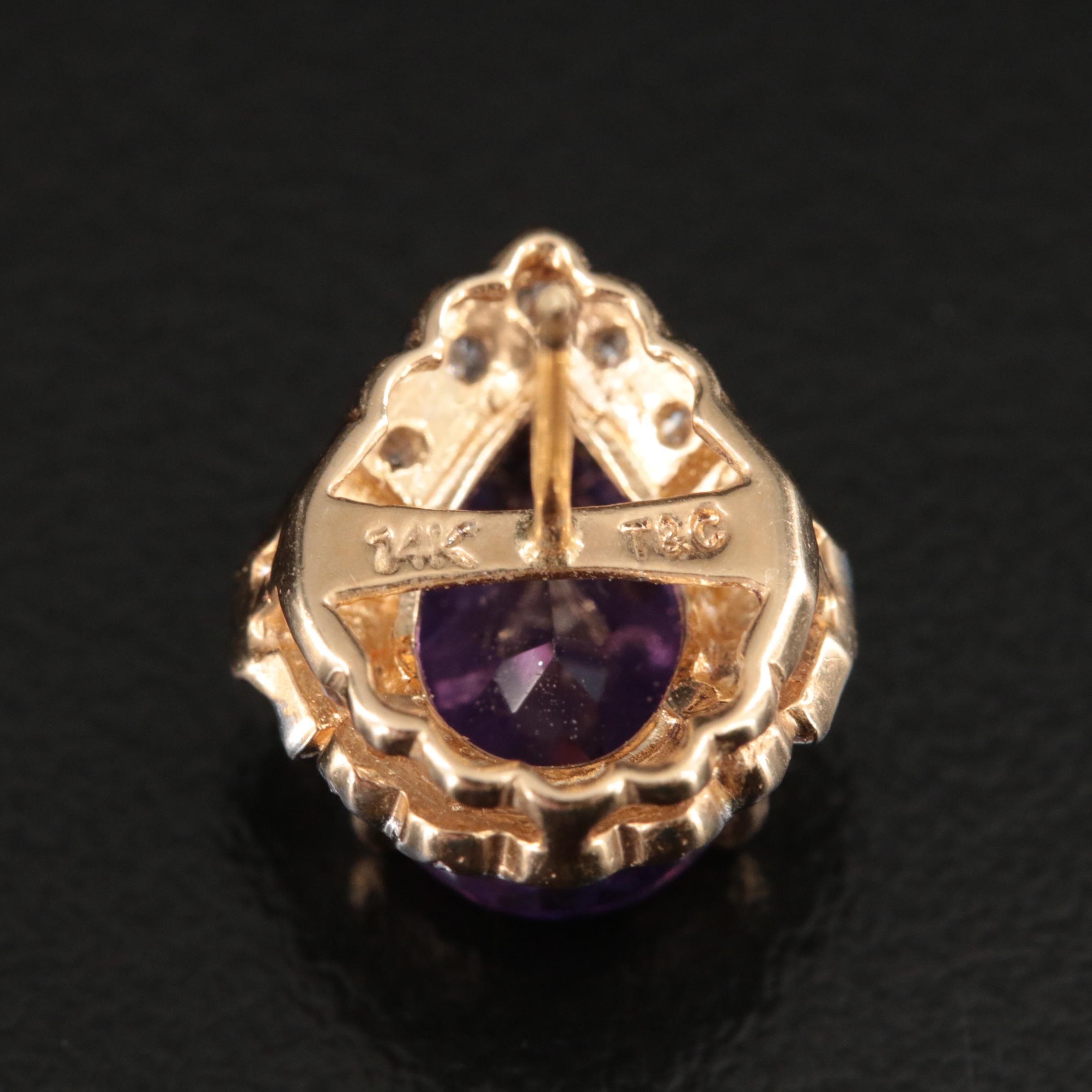 14K Amethyst and 0.16 CTW Diamond Earrings