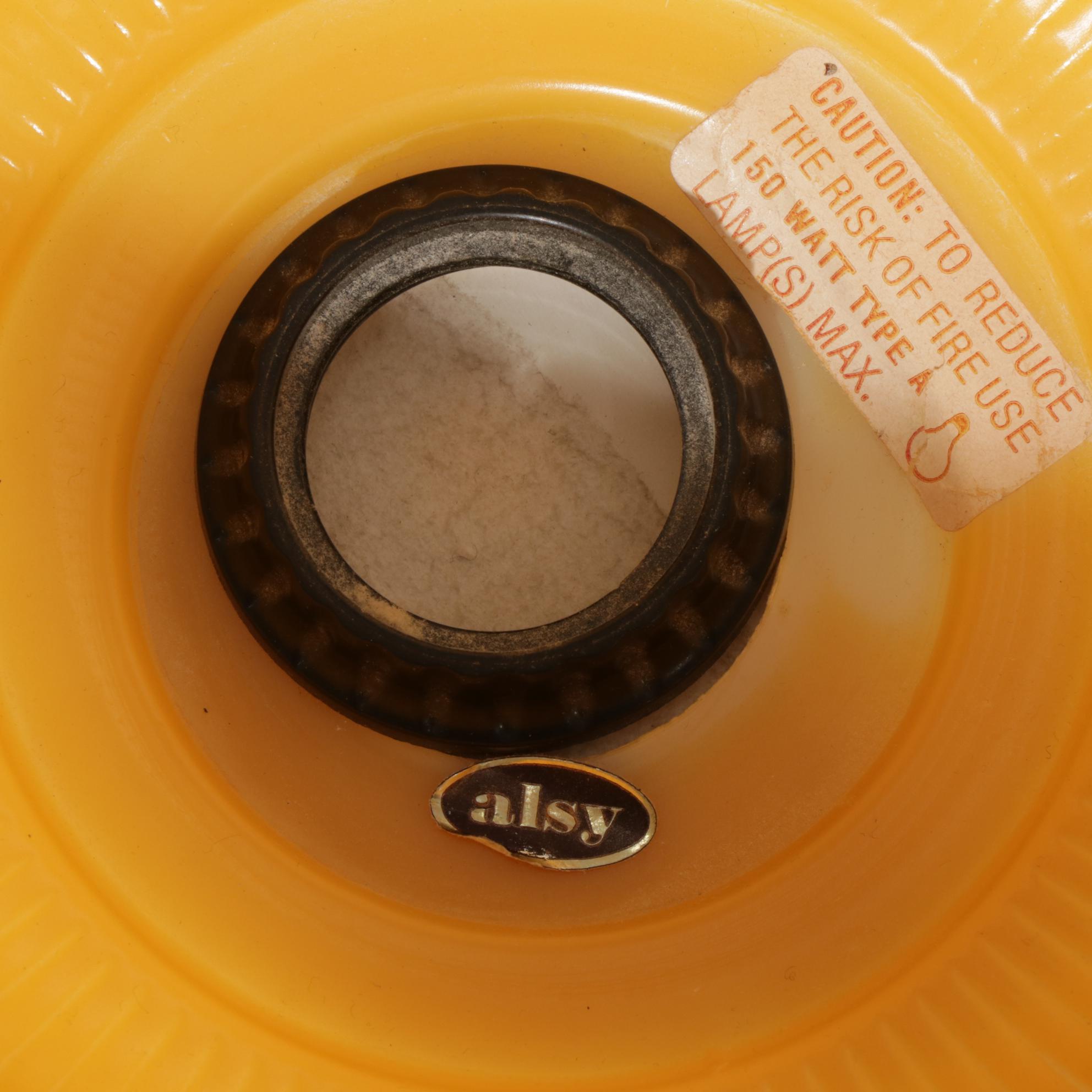 Alsy Brass Torchière Floor Lamp with Amber Ombre Glass Shade, Late 20th Century