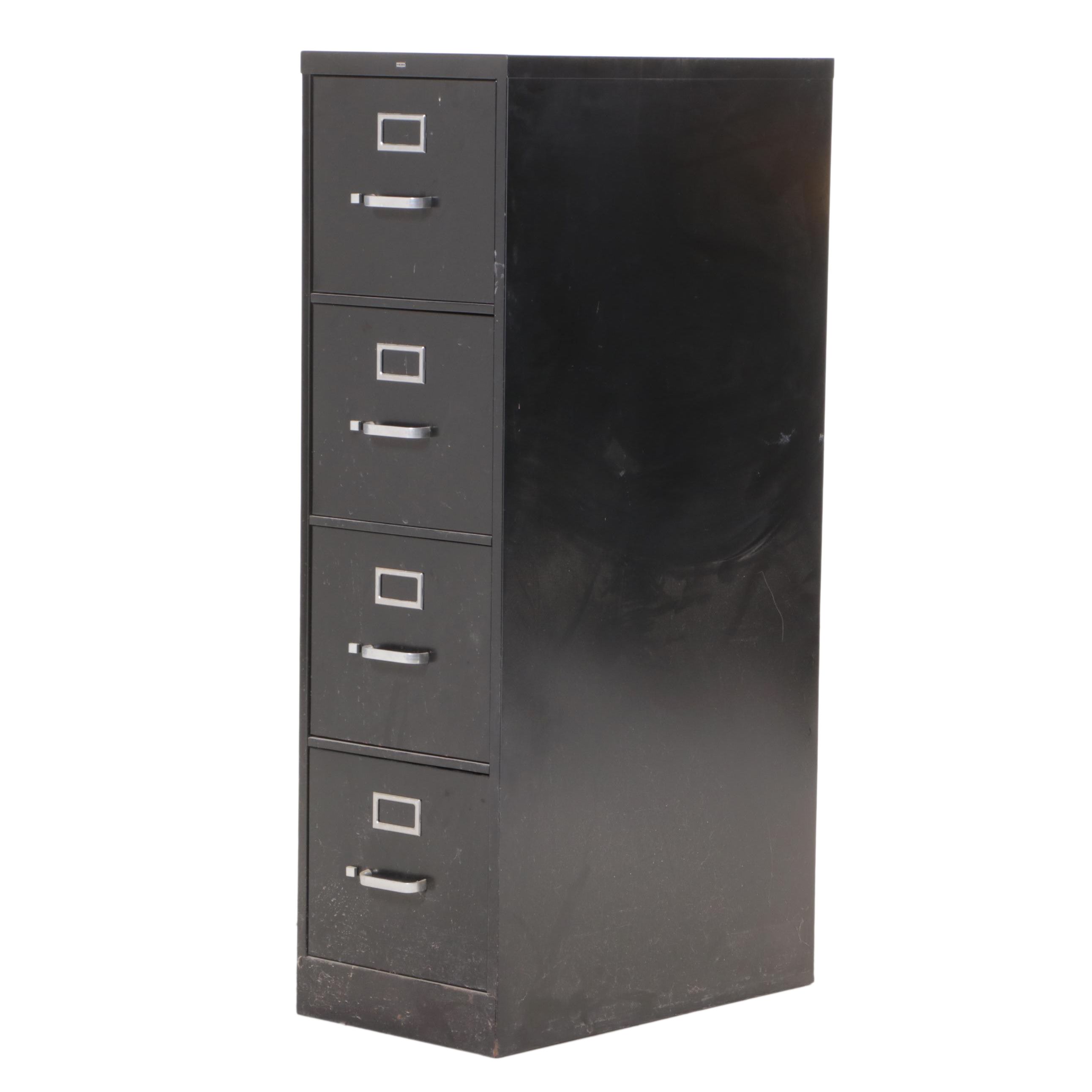 HON Black-Painted Steel Four-Drawer File Cabinet