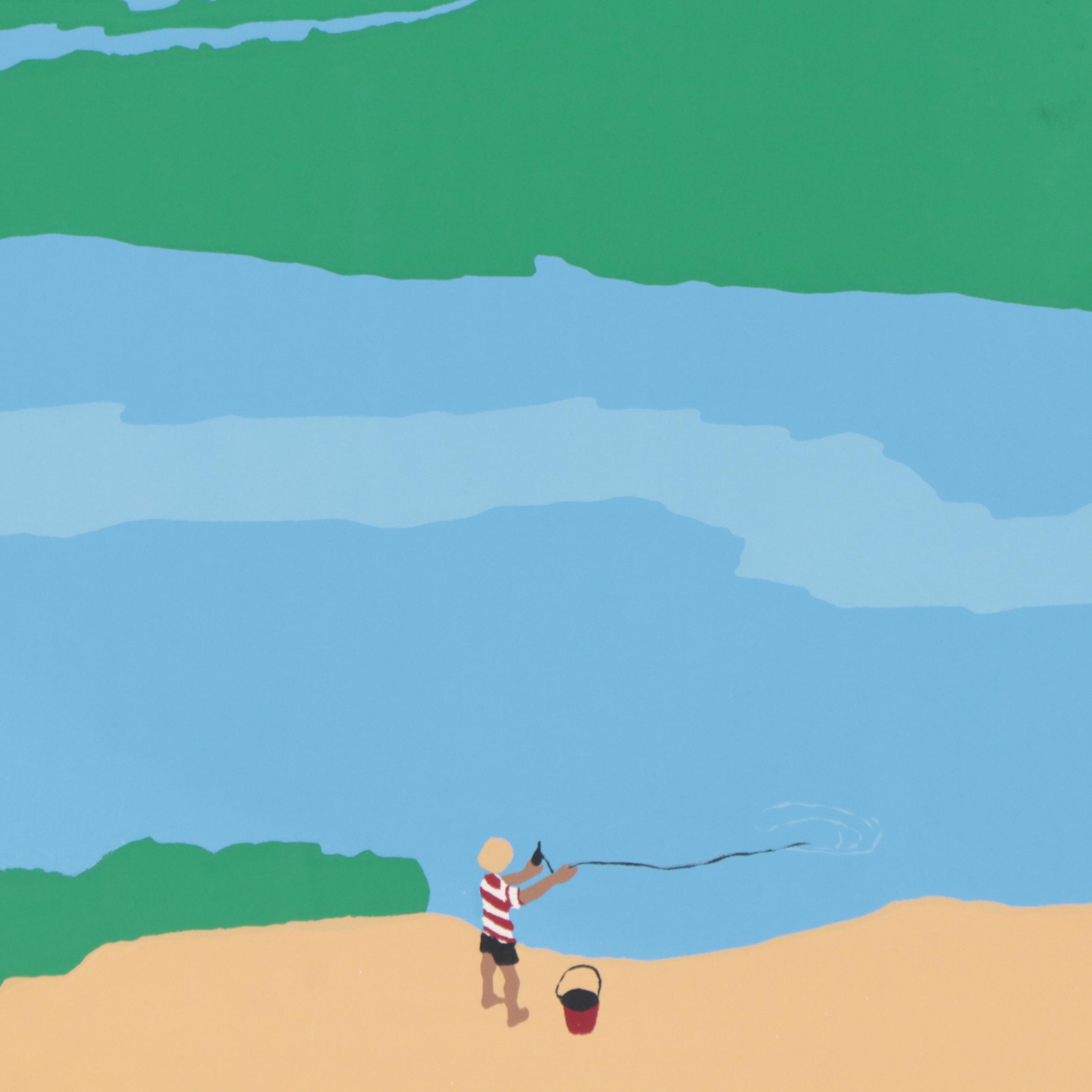 Lorna Massie Serigraph of Fisherman