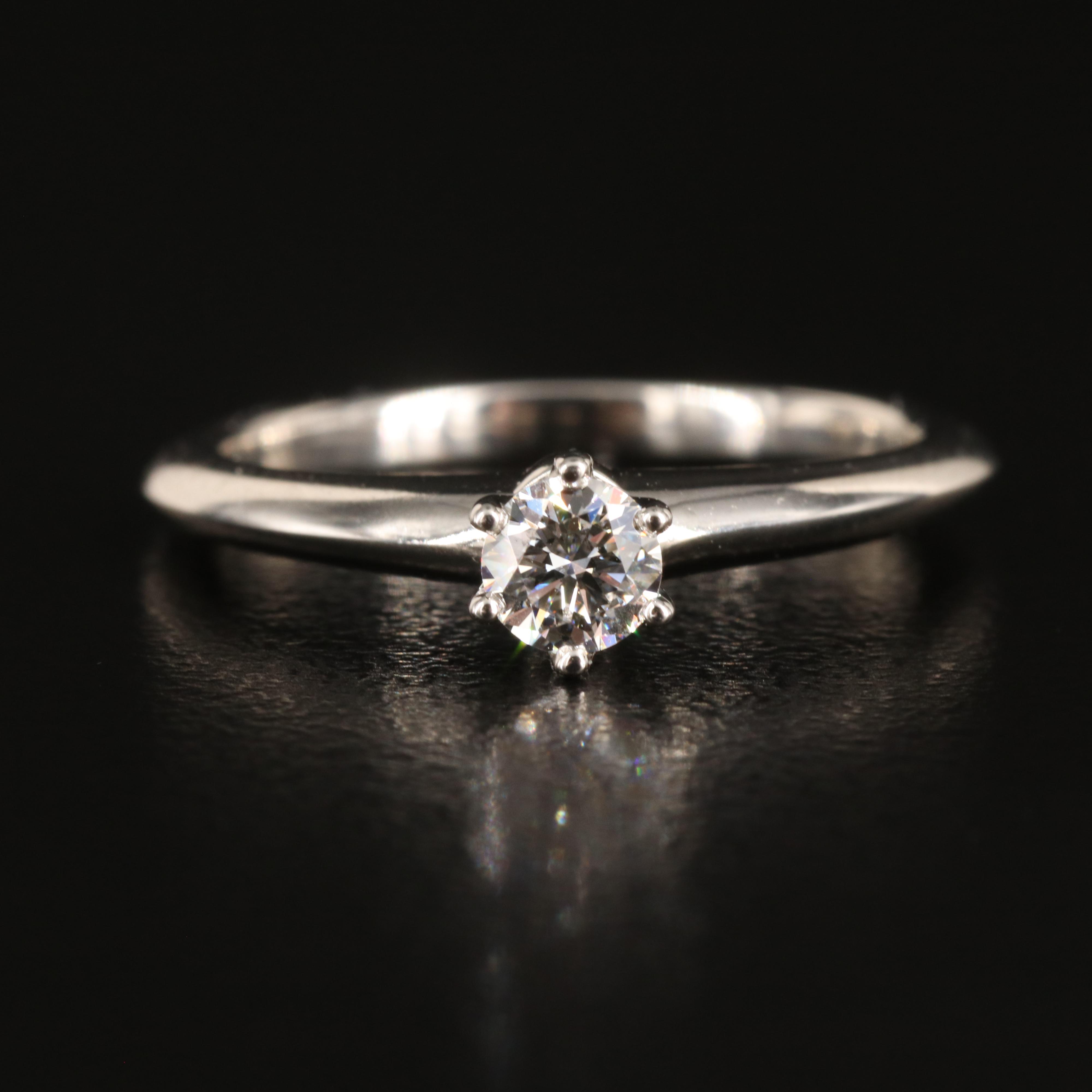 Tiffany & Co. Platinum 0.24 CT Diamond Solitaire Knife-Edge Ring