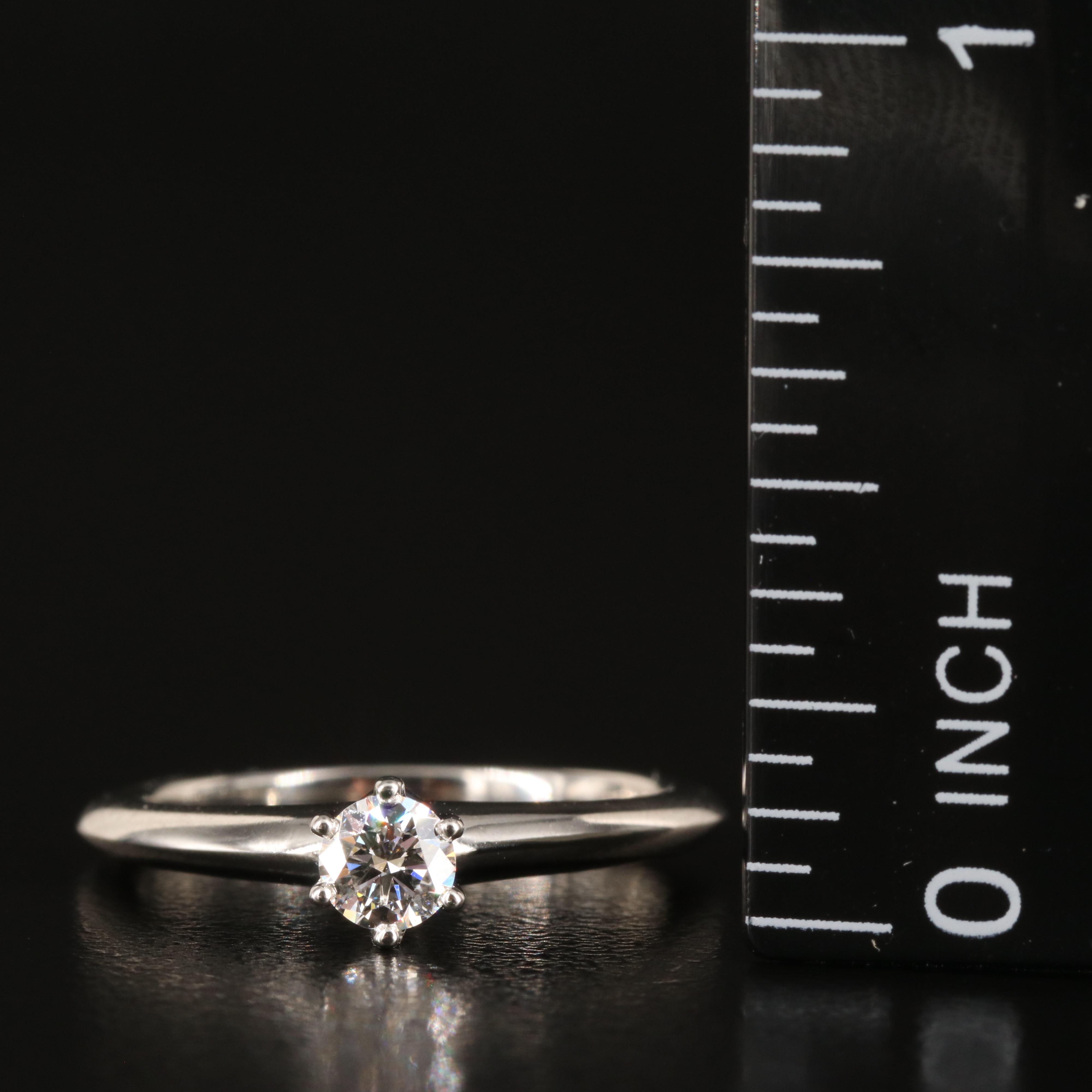 Tiffany & Co. Platinum 0.24 CT Diamond Solitaire Knife-Edge Ring