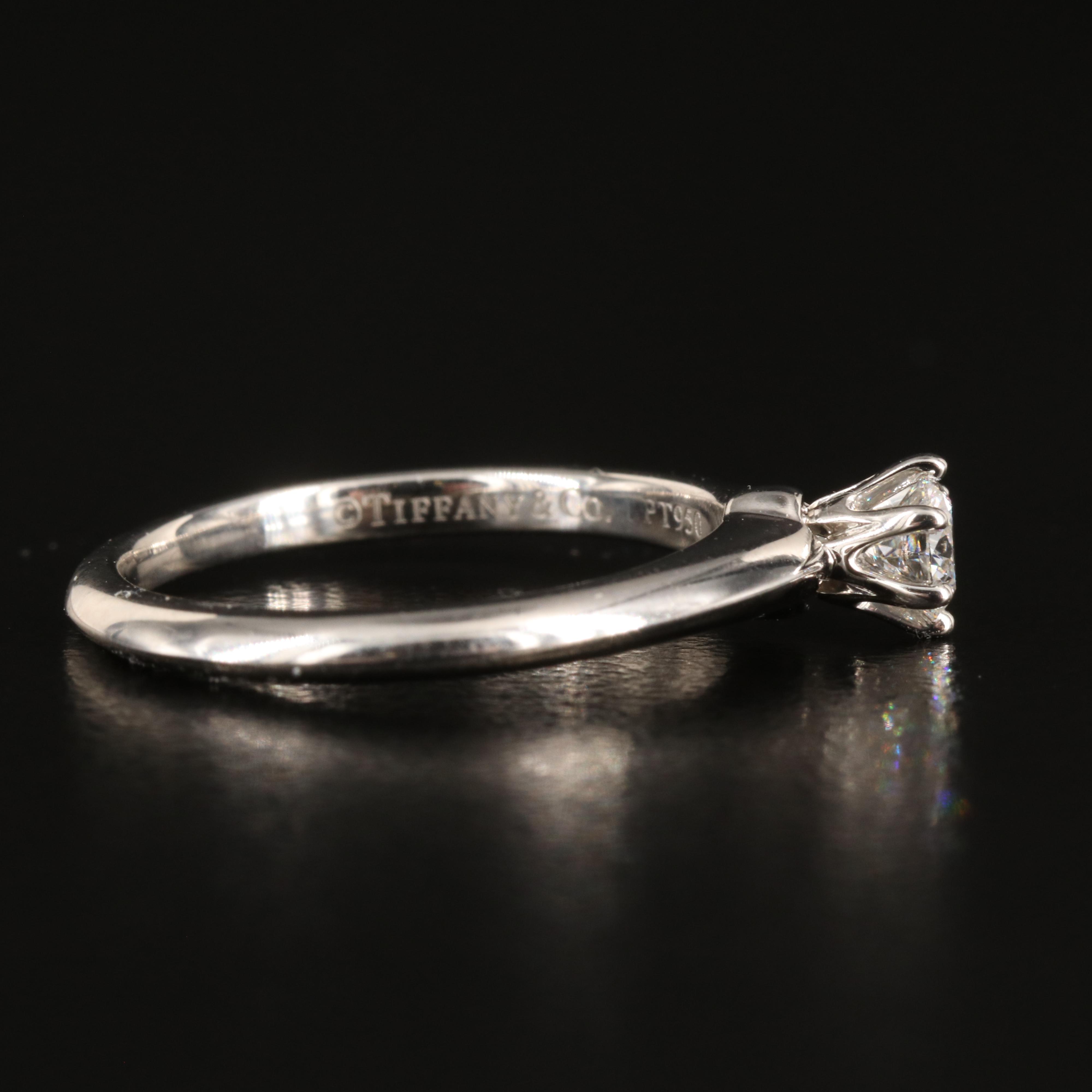 Tiffany & Co. Platinum 0.24 CT Diamond Solitaire Knife-Edge Ring