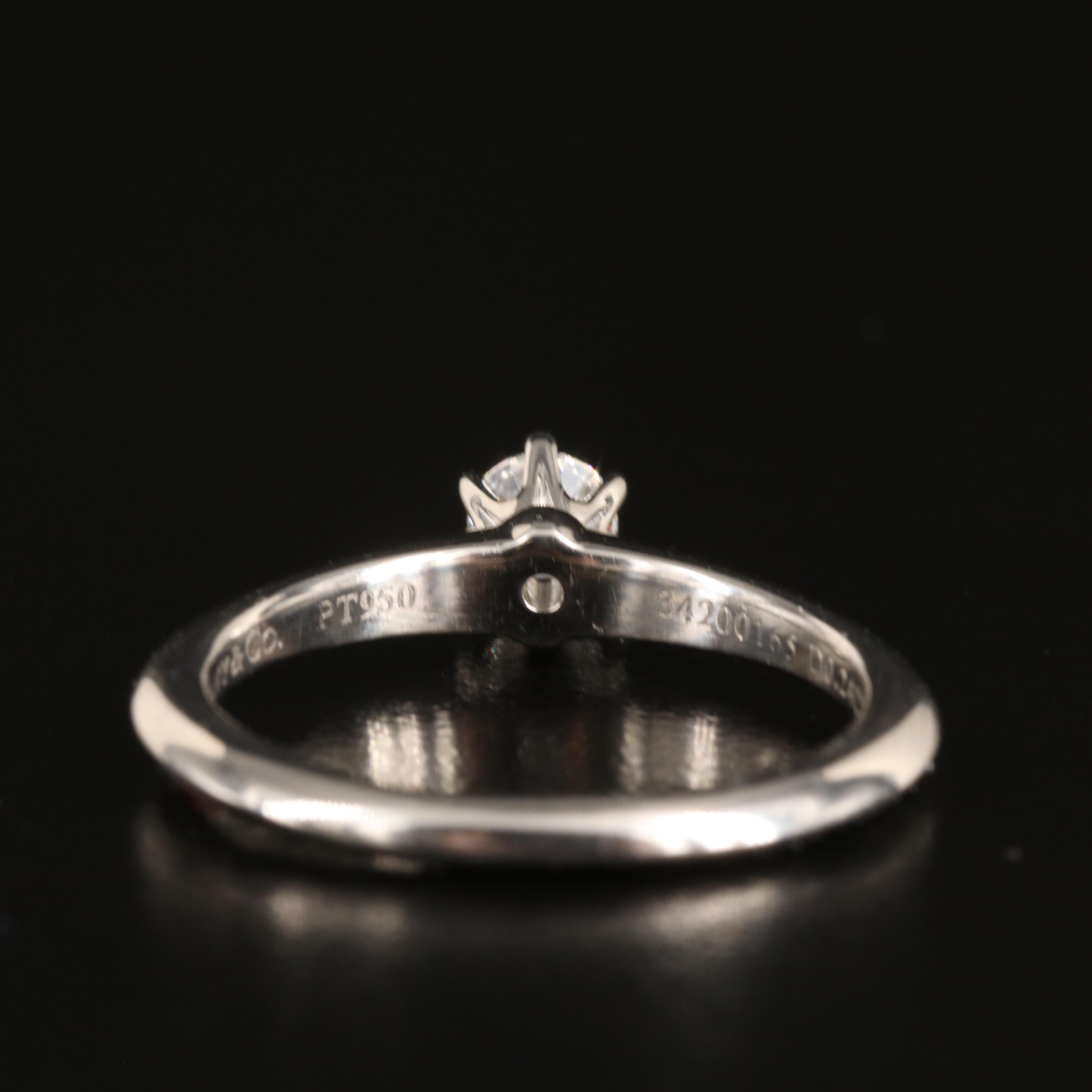 Tiffany & Co. Platinum 0.24 CT Diamond Solitaire Knife-Edge Ring