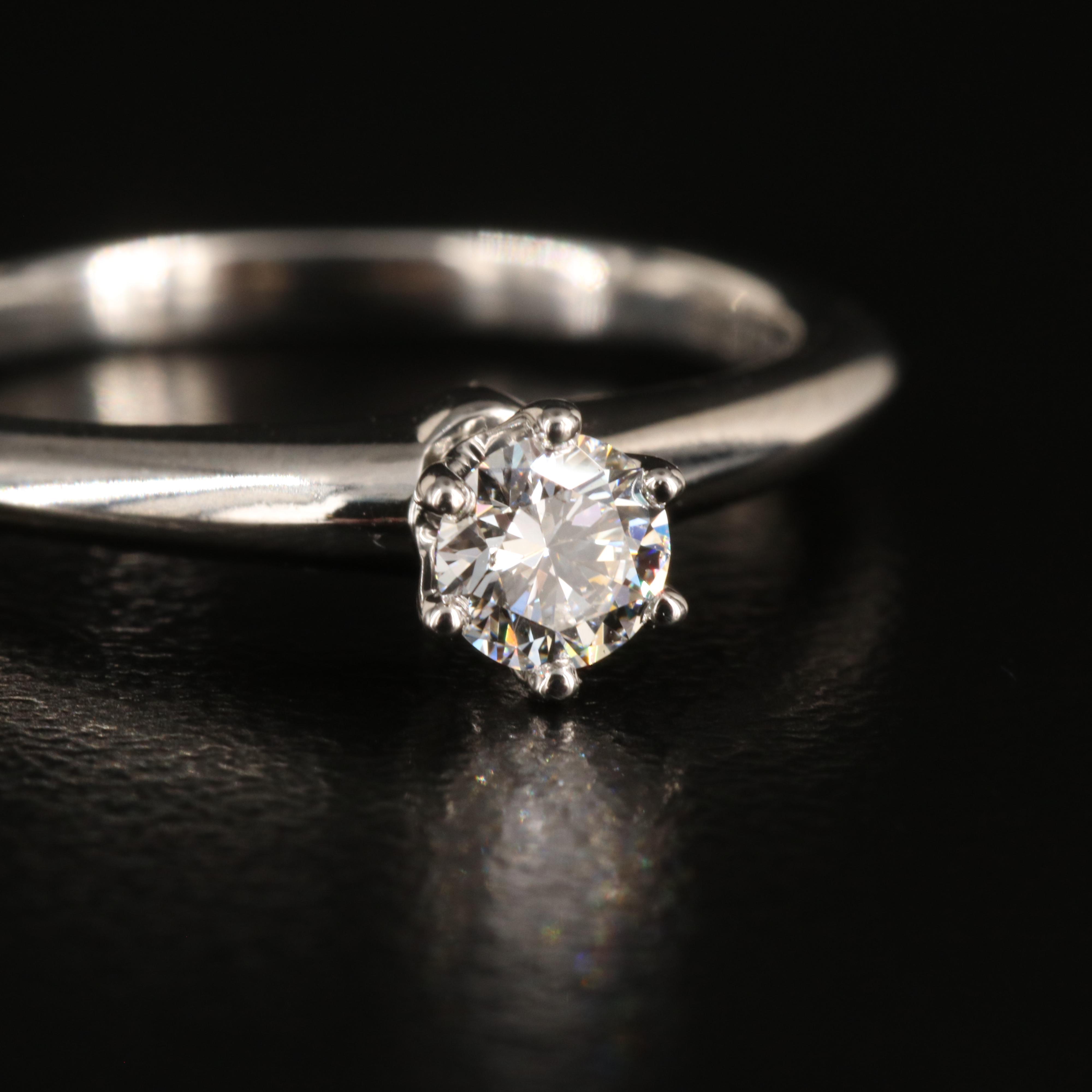 Tiffany & Co. Platinum 0.24 CT Diamond Solitaire Knife-Edge Ring