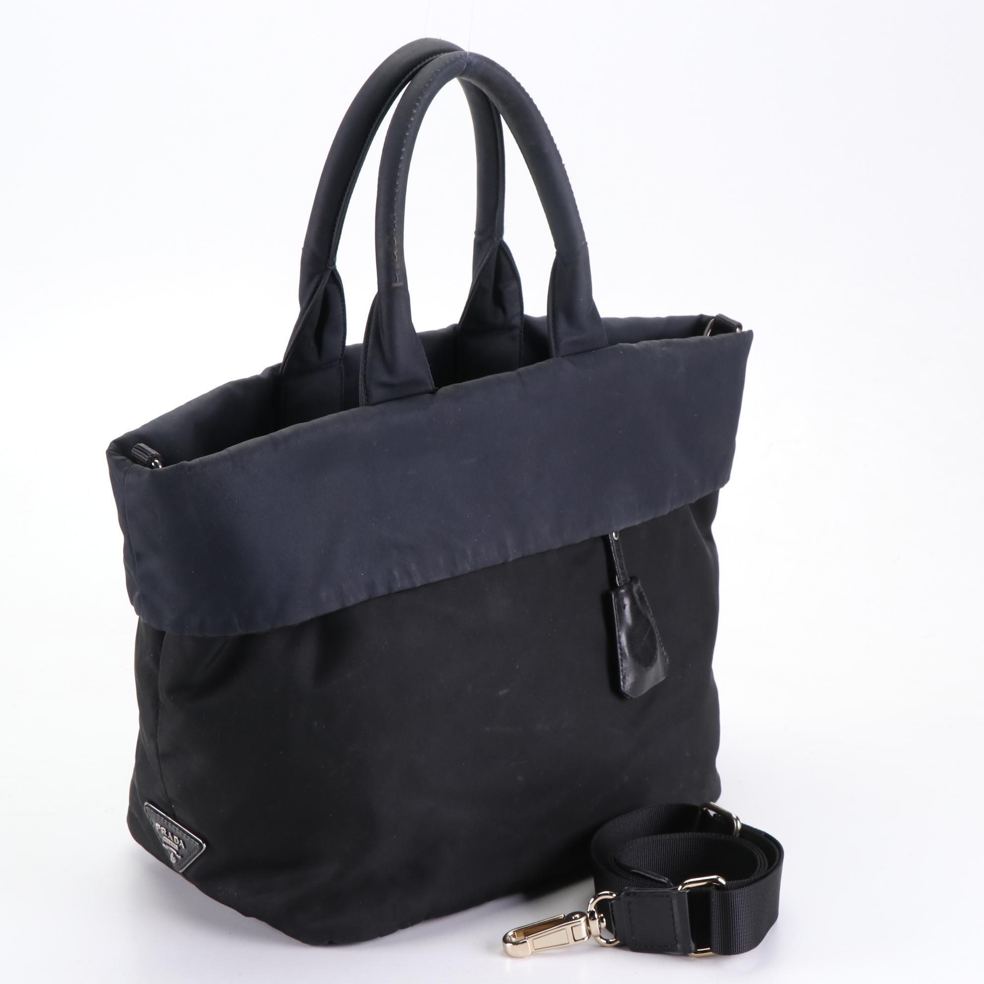 Prada Reversible Double Tote in Navy/Black Tessuto