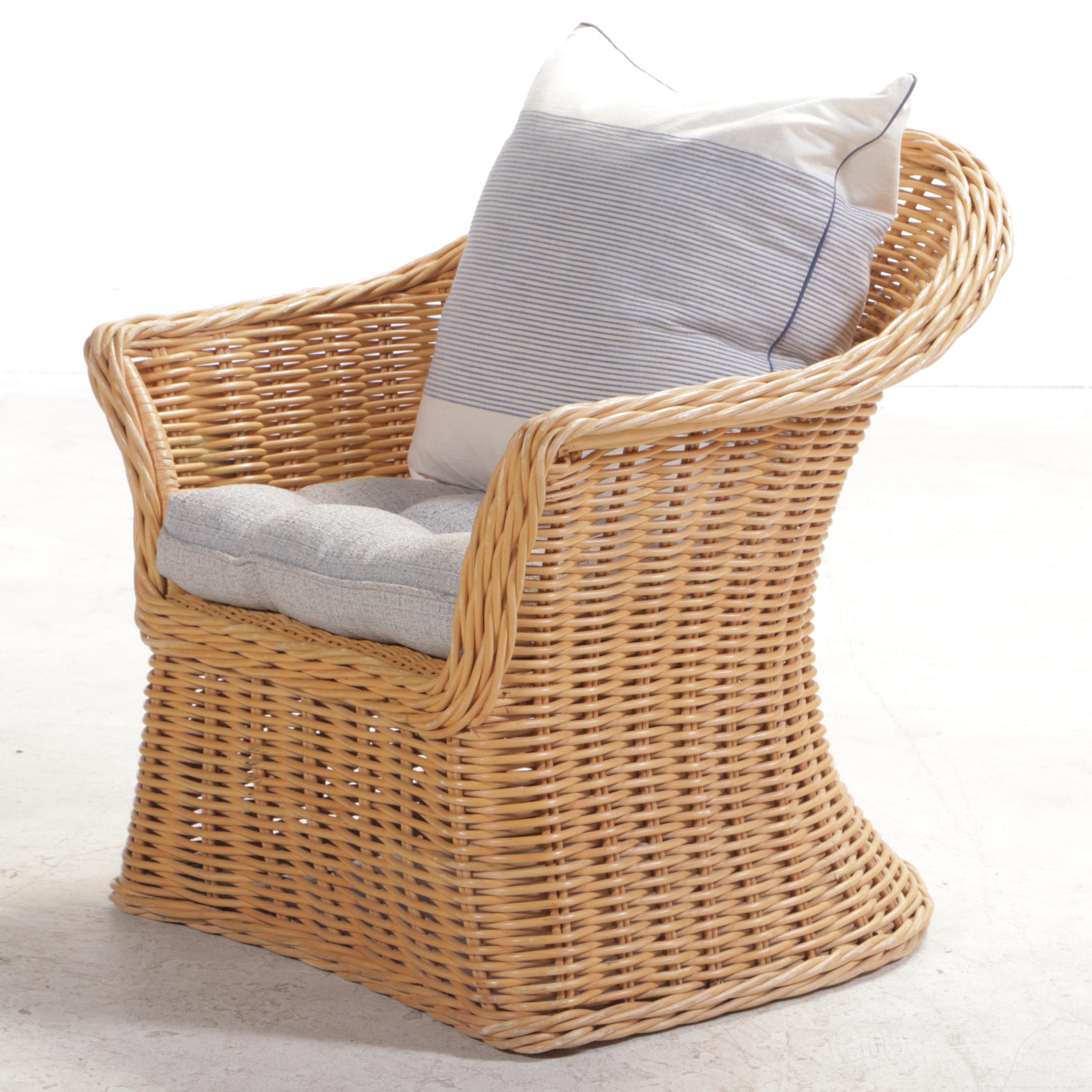 Wicker and Rattan Patio Loveseat and Armchair