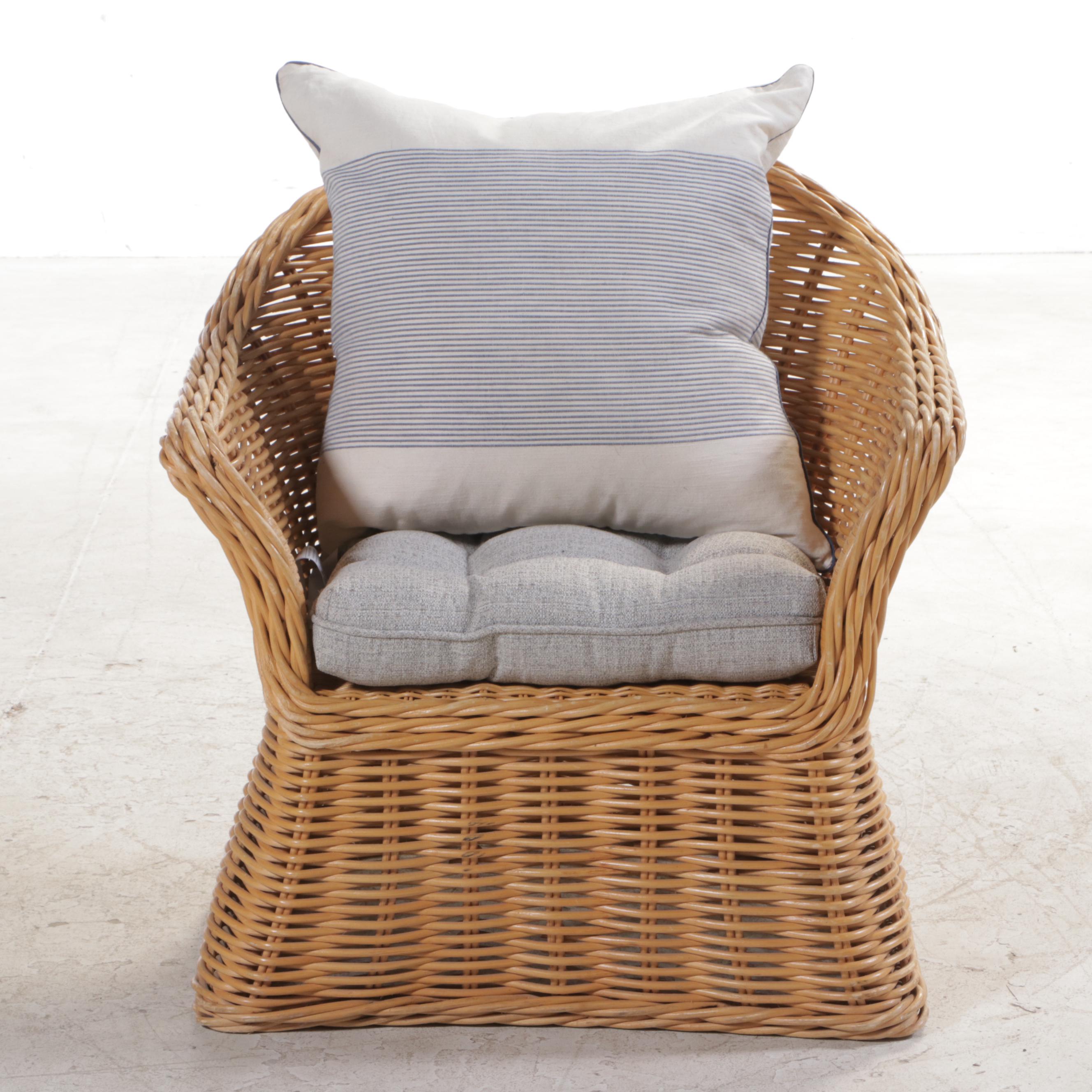 Wicker and Rattan Patio Loveseat and Armchair