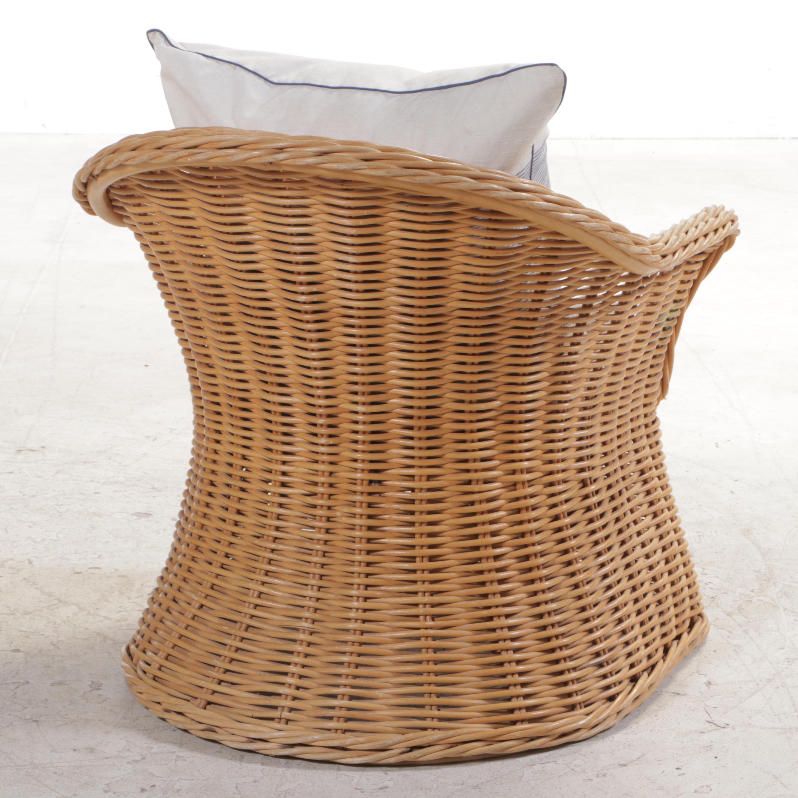 Wicker and Rattan Patio Loveseat and Armchair