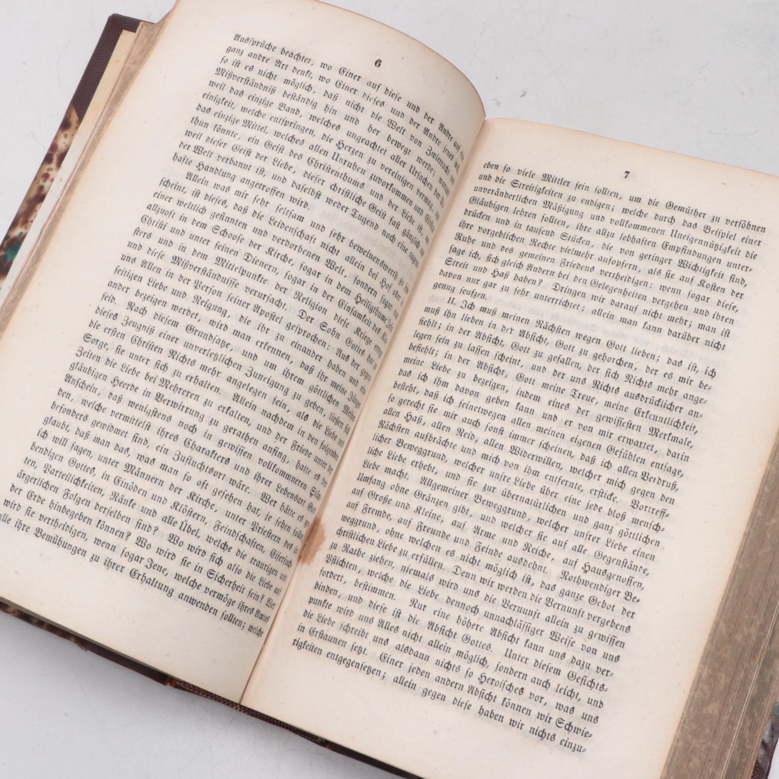 Leather Bound "Sämmtliche Werke" Vol. I by Ludwig Bourdaloue, 1847