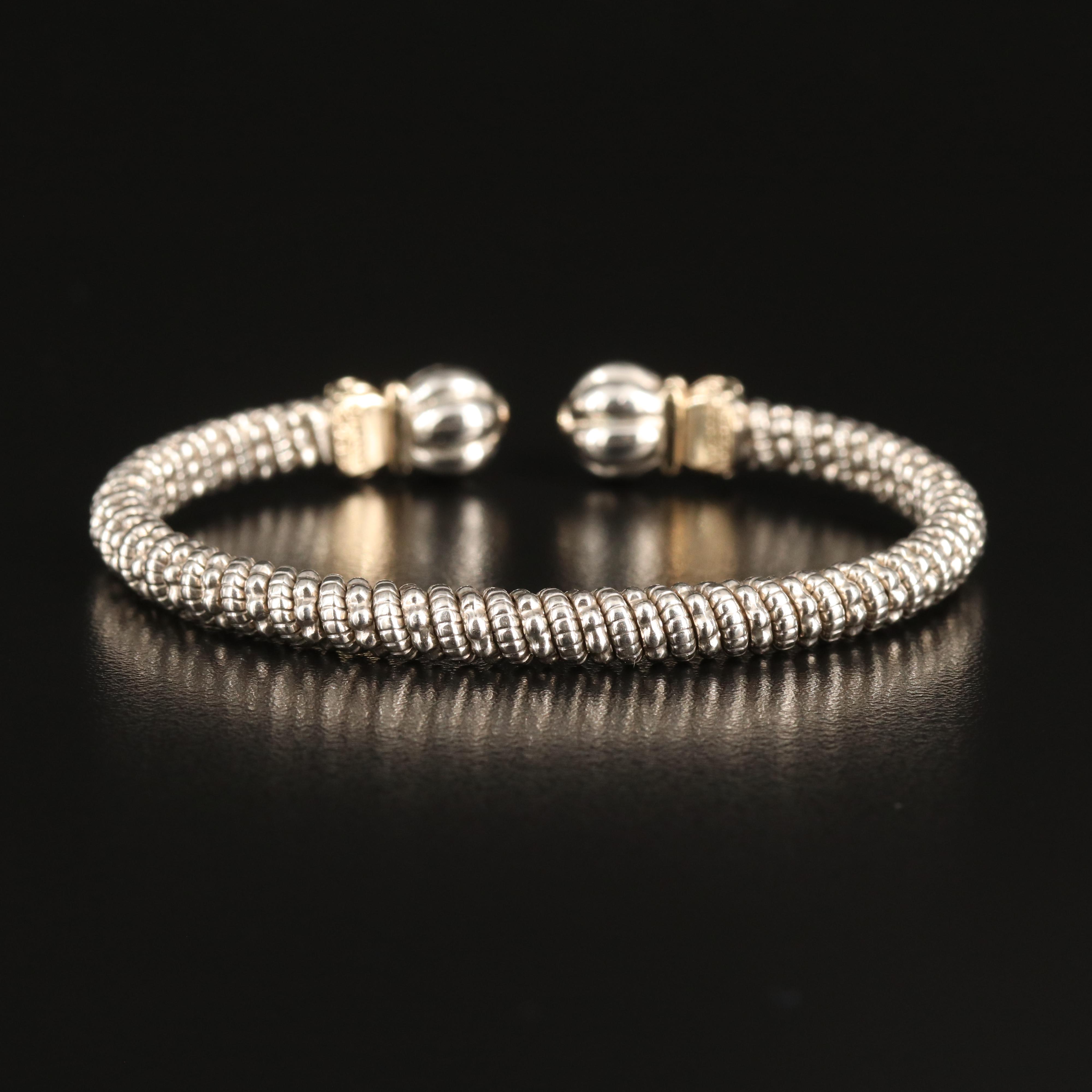 Alwand Vahan Sterling Silver with 14K Accents Open Bracelet