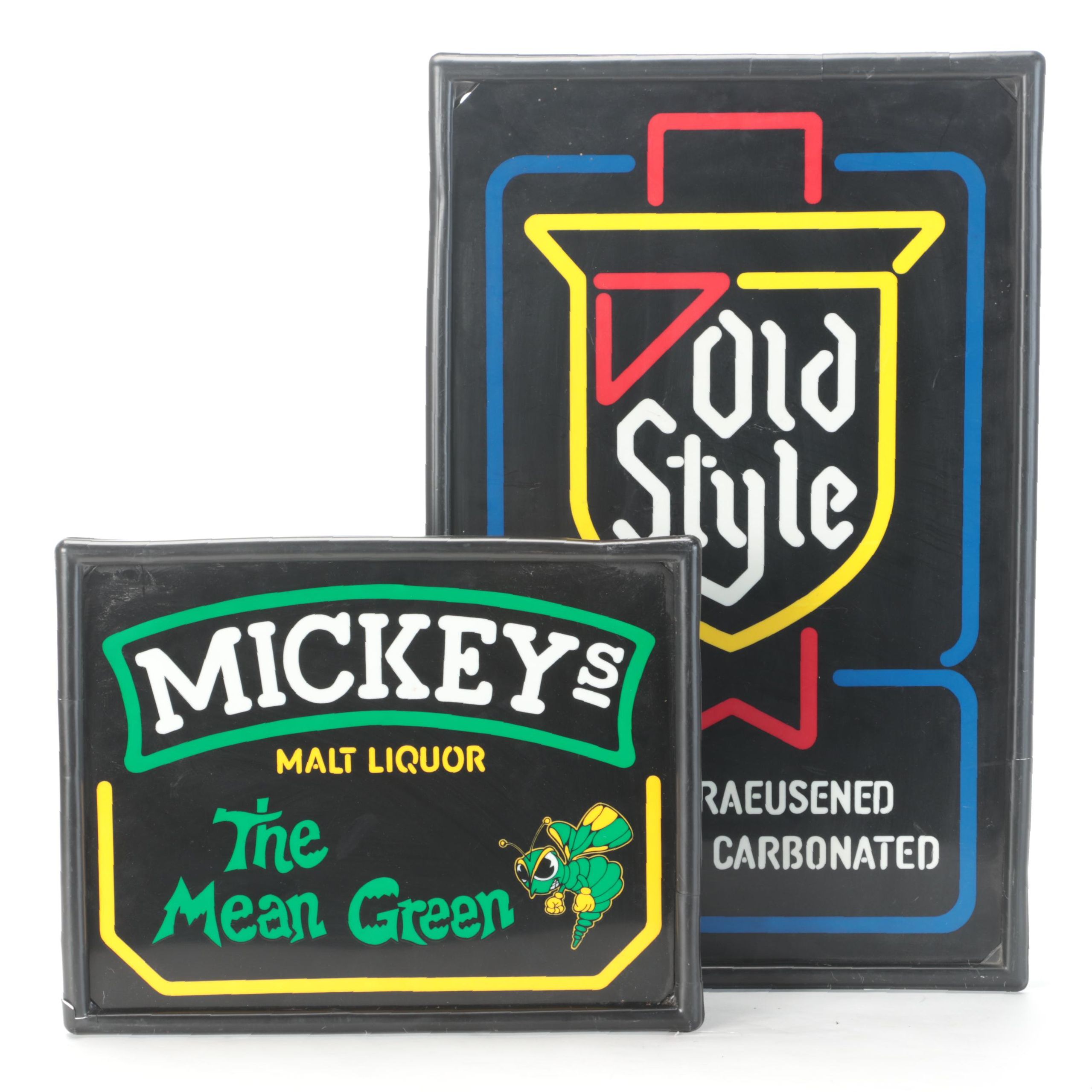 Heileman's Old Style and Mickey's Malt Liquor Illuminated Signs, Late 20th C.