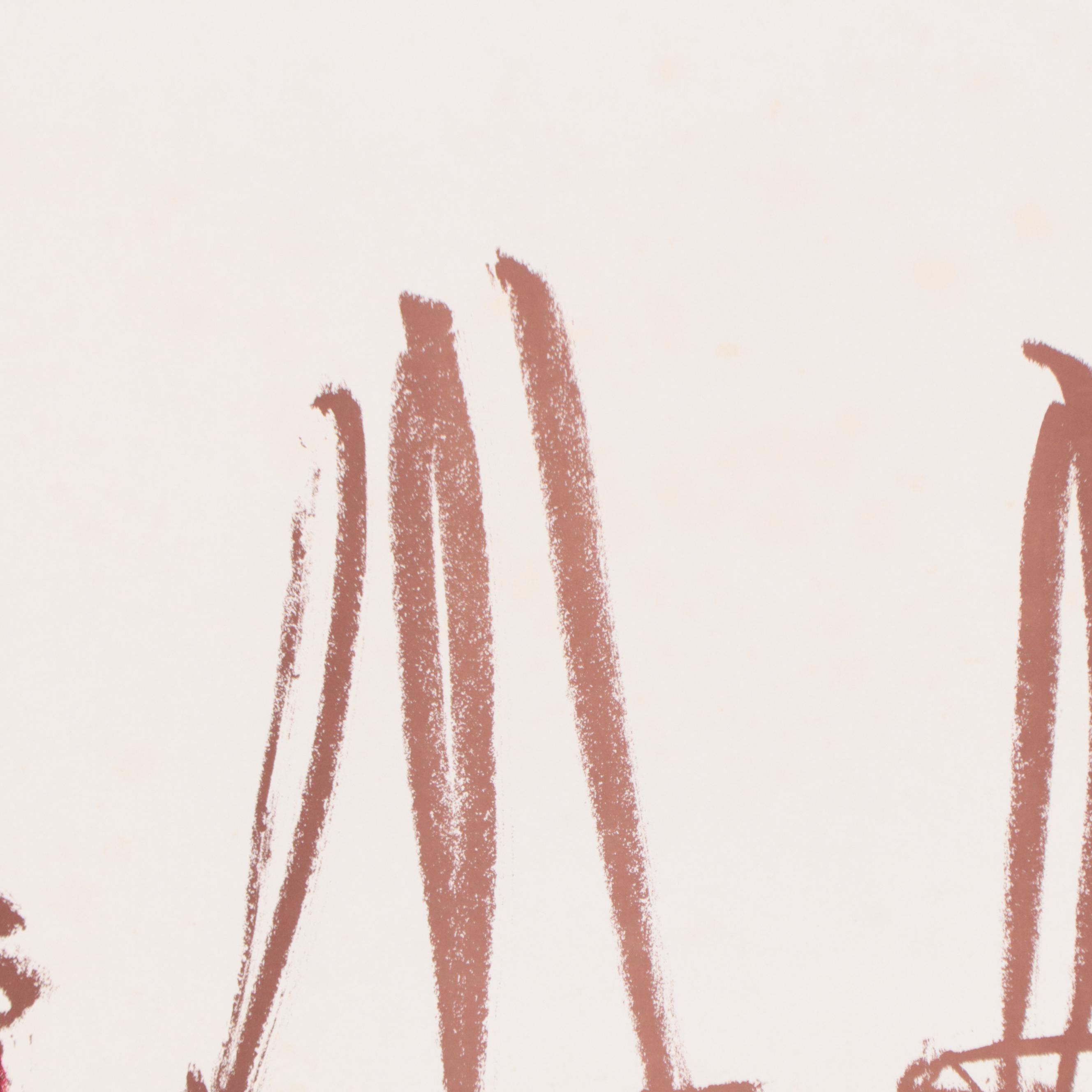 Grégoire Müller Color Lithograph "Untitled - Paintbrushes"