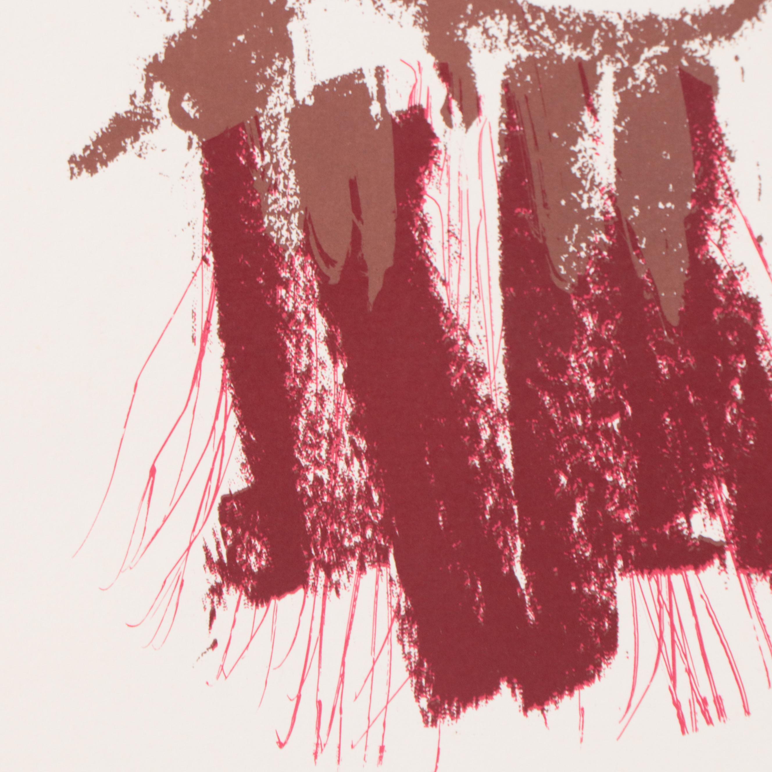 Grégoire Müller Color Lithograph "Untitled - Paintbrushes"