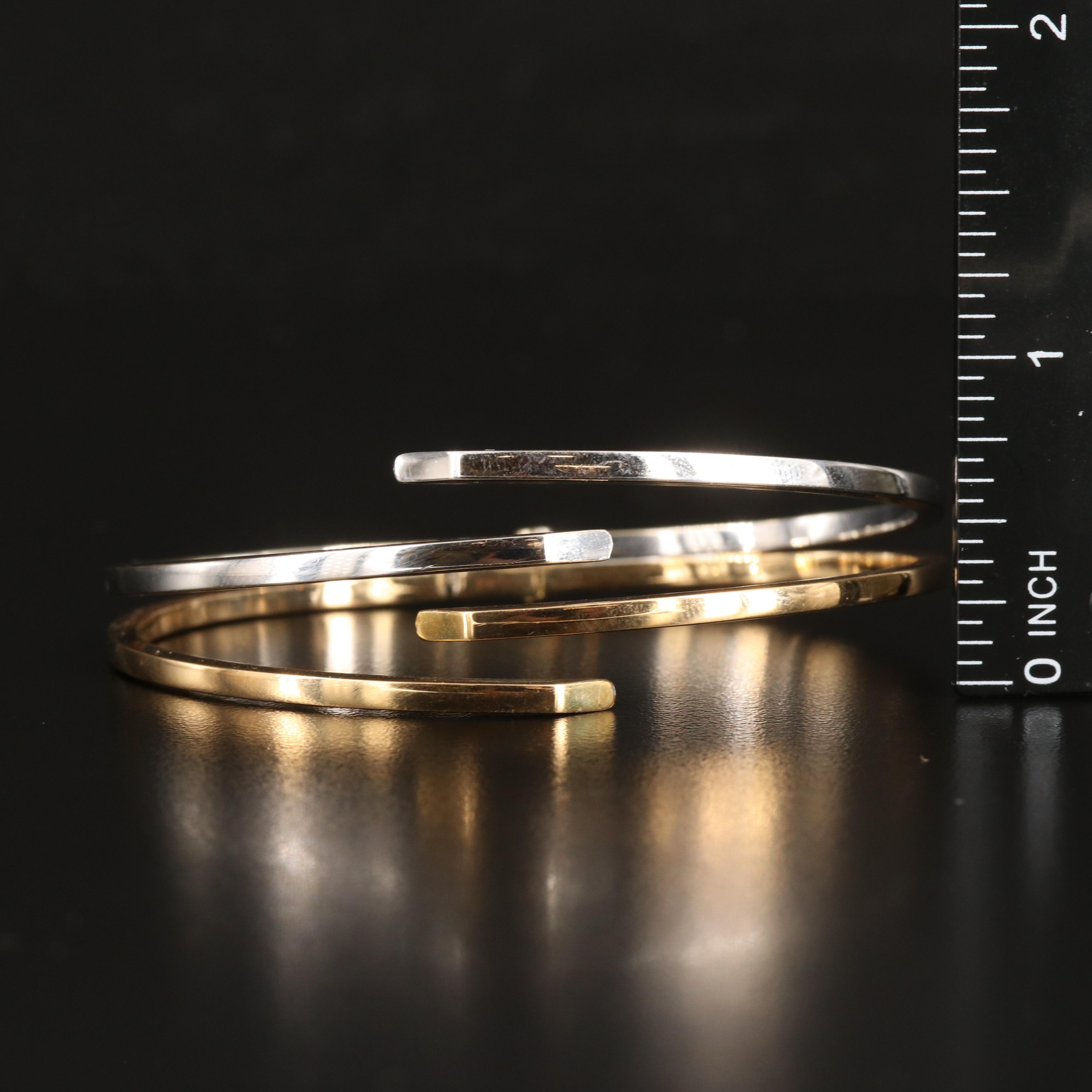Italian 14K Two-Tone Hinged Bracelet