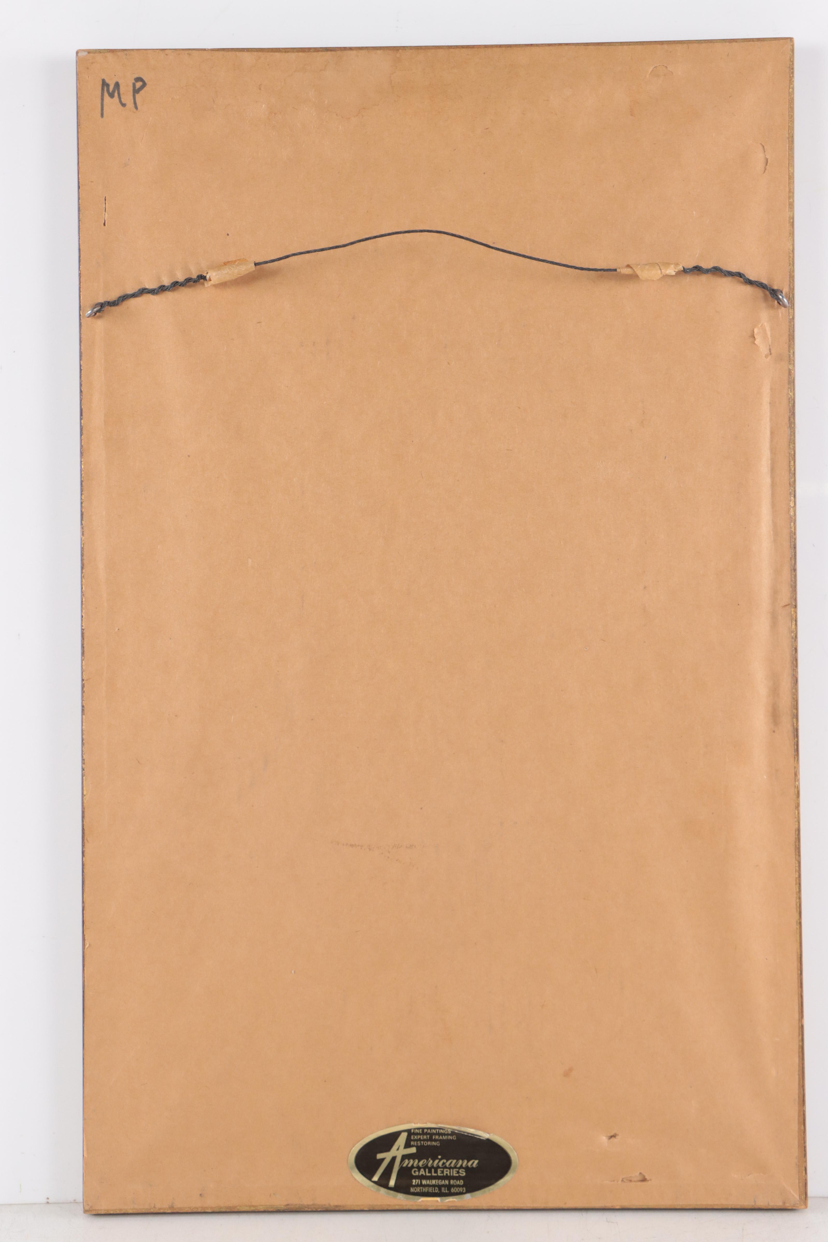 Oguisse Portrait Acrylic Painting of a Young Girl, Circa 1970