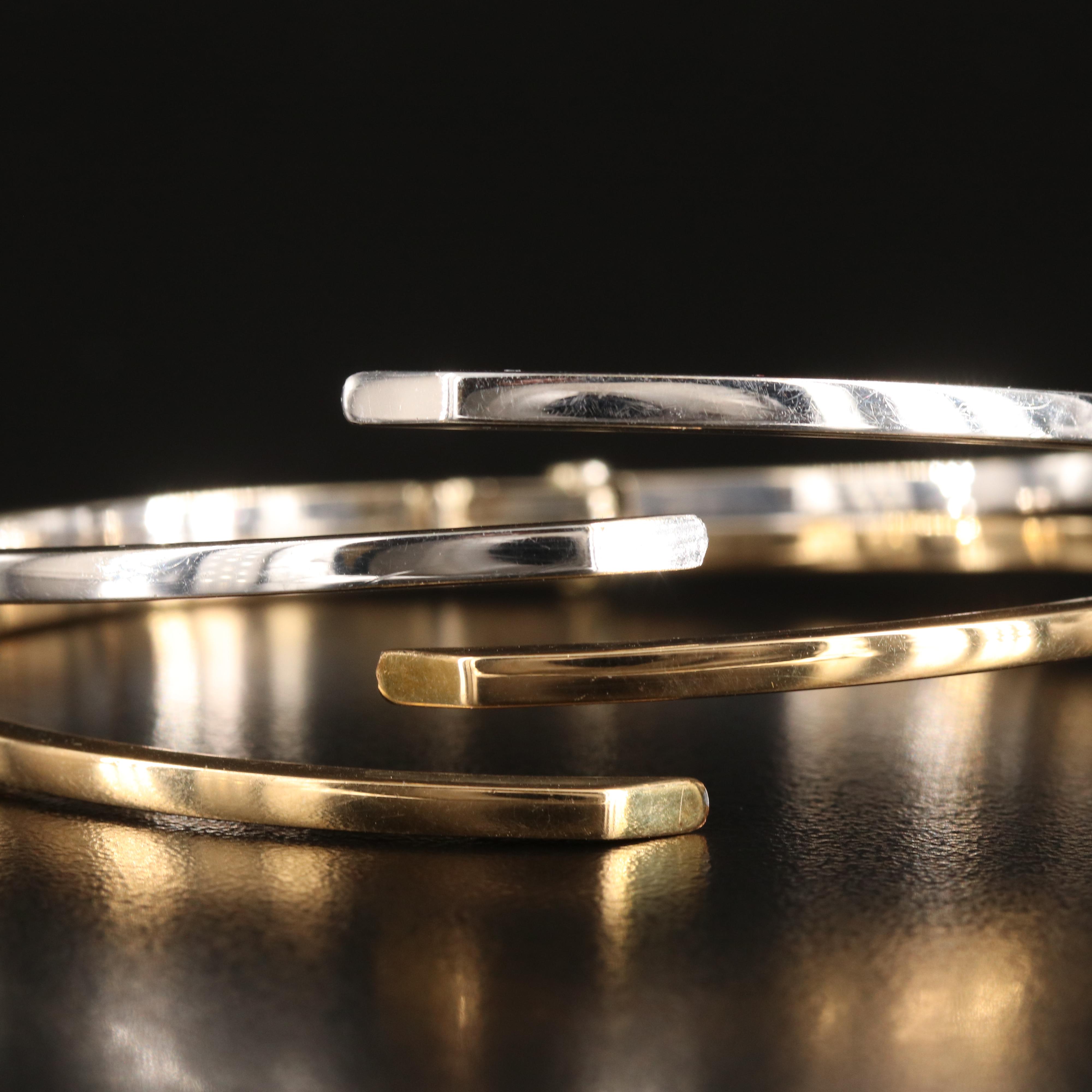 Italian 14K Two-Tone Hinged Bracelet