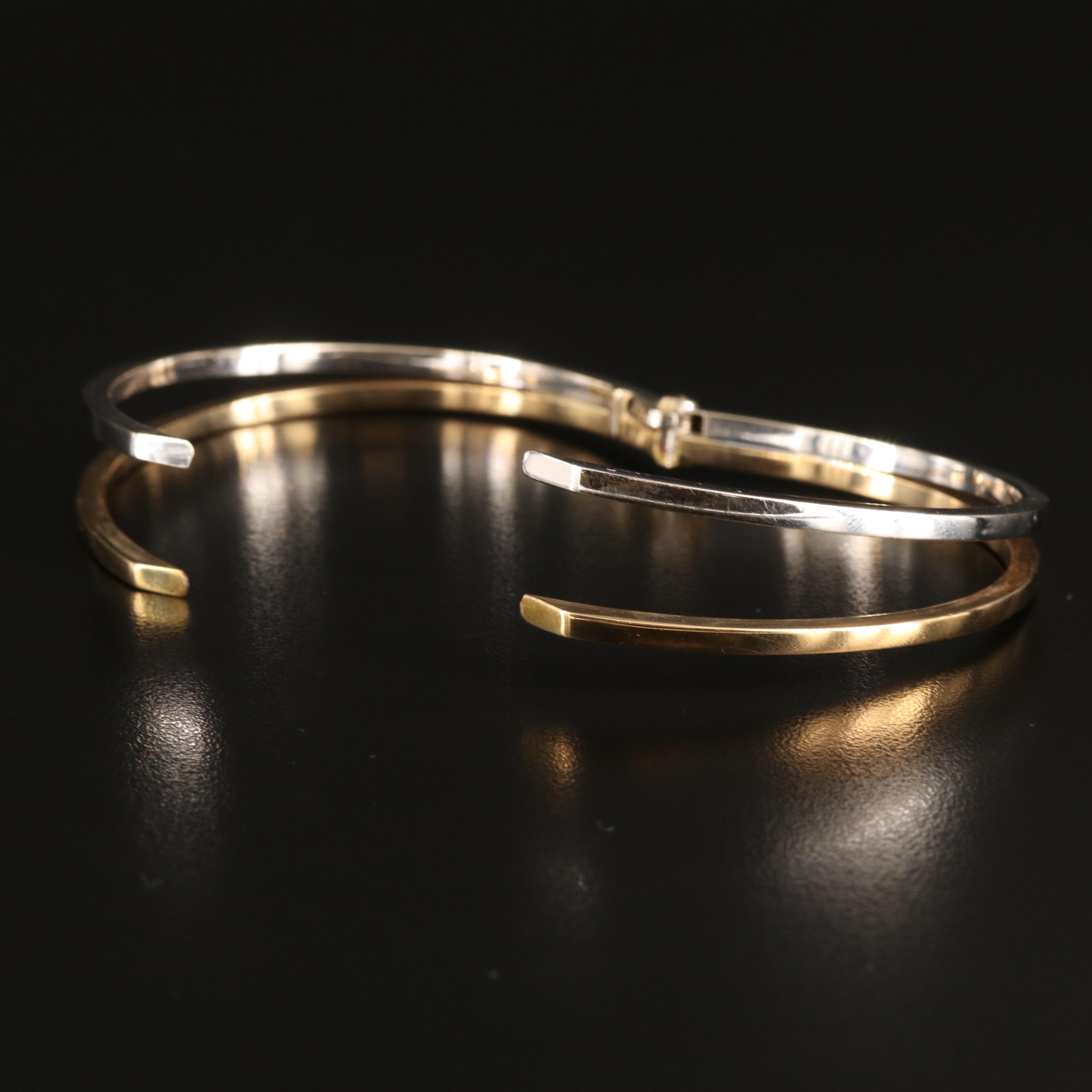 Italian 14K Two-Tone Hinged Bracelet