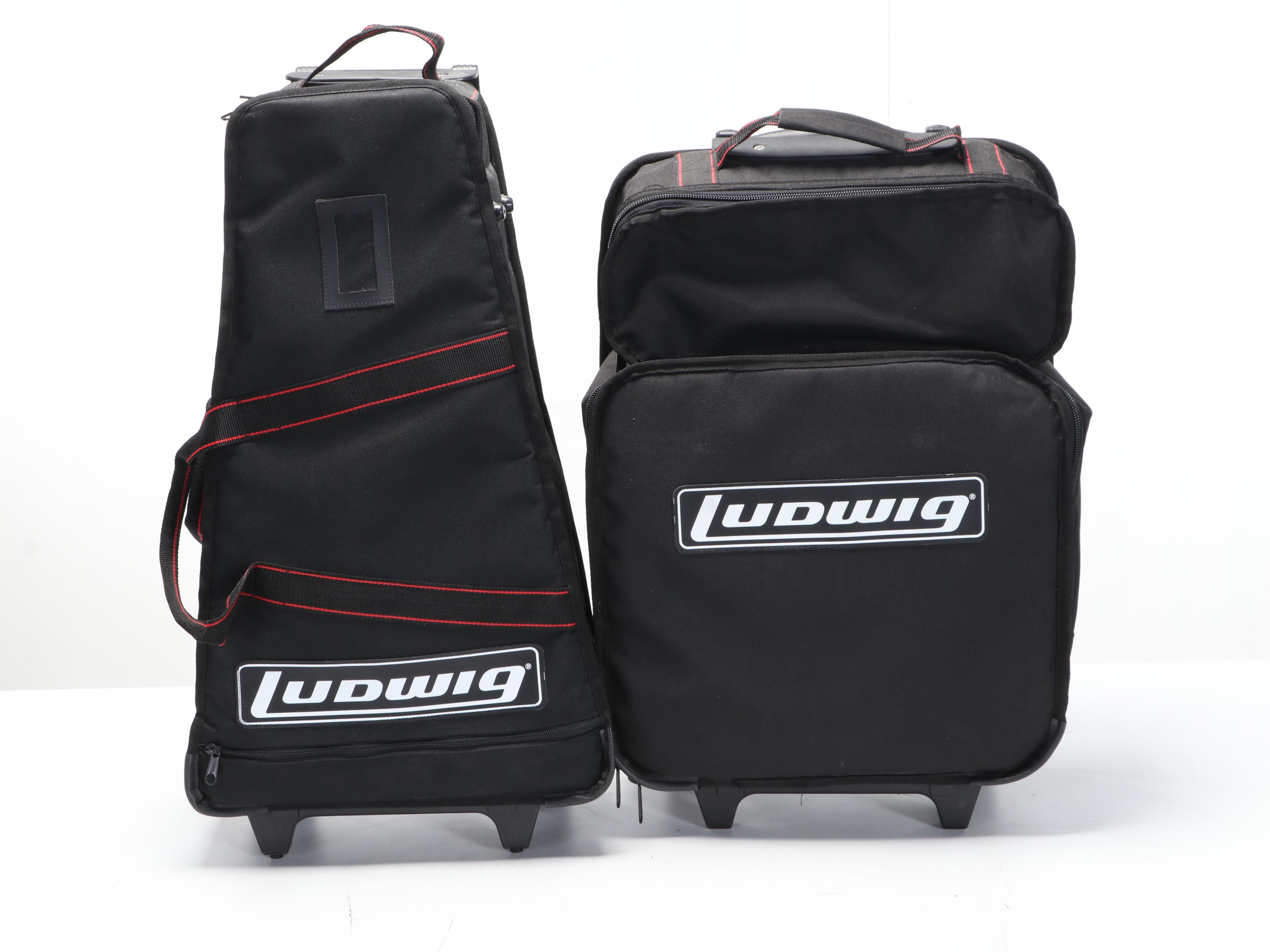 Ludgwig Percussion Bell Kit and Drum with Rolling Bags